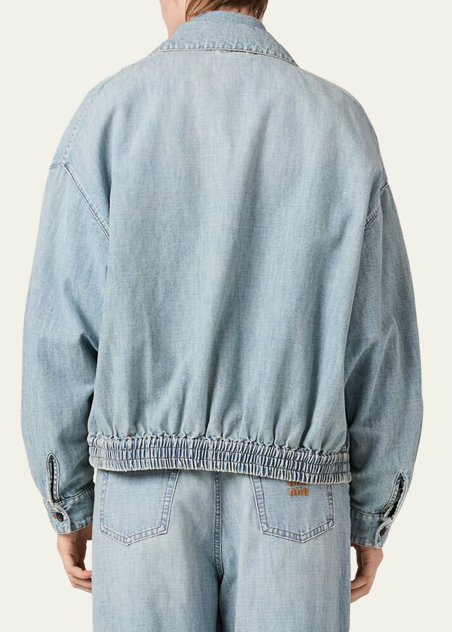 Miu Miu Denim Zip Bomber Jacket - Bergdorf Goodman