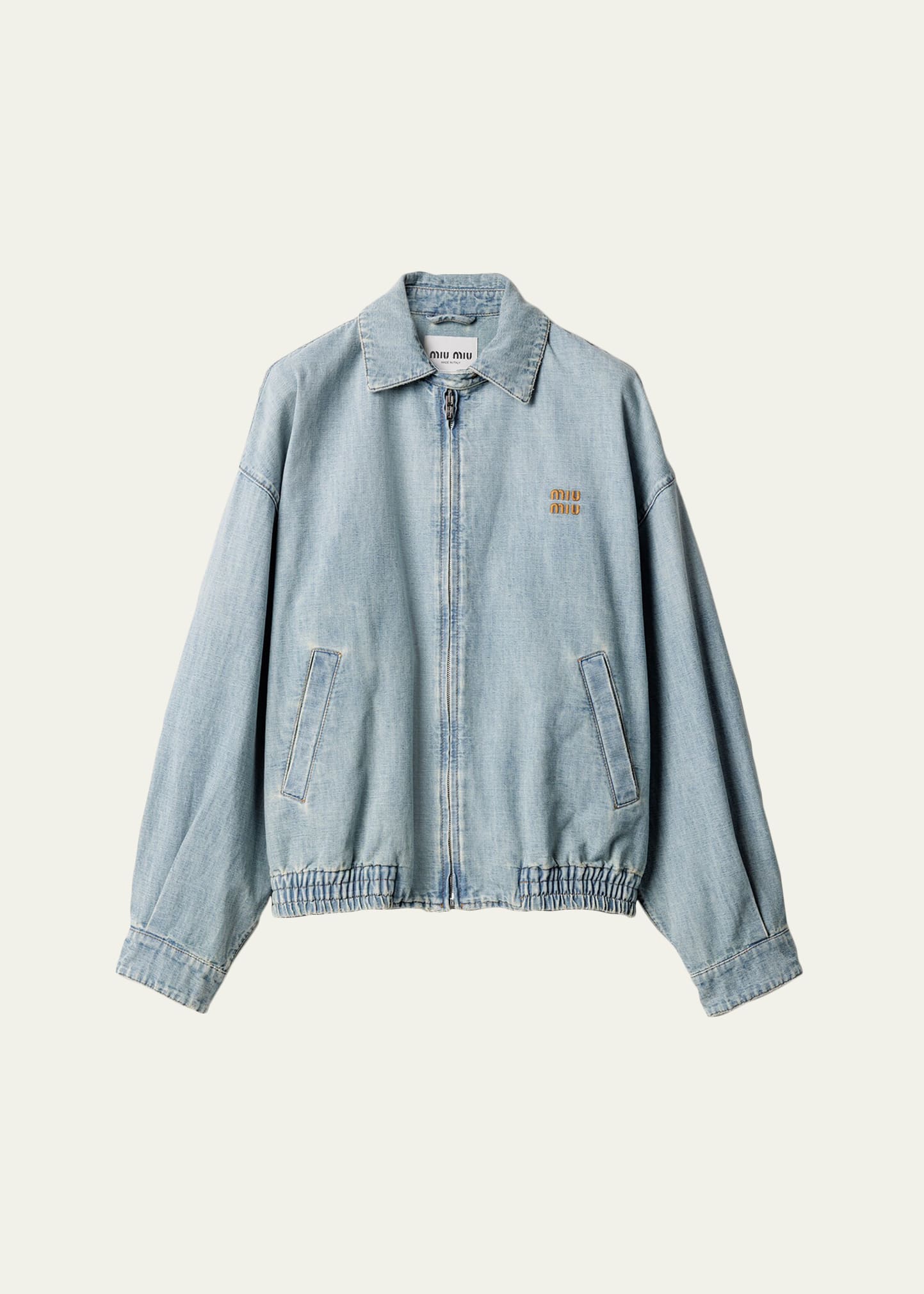 Miu Miu Denim Zip Bomber Jacket - Bergdorf Goodman