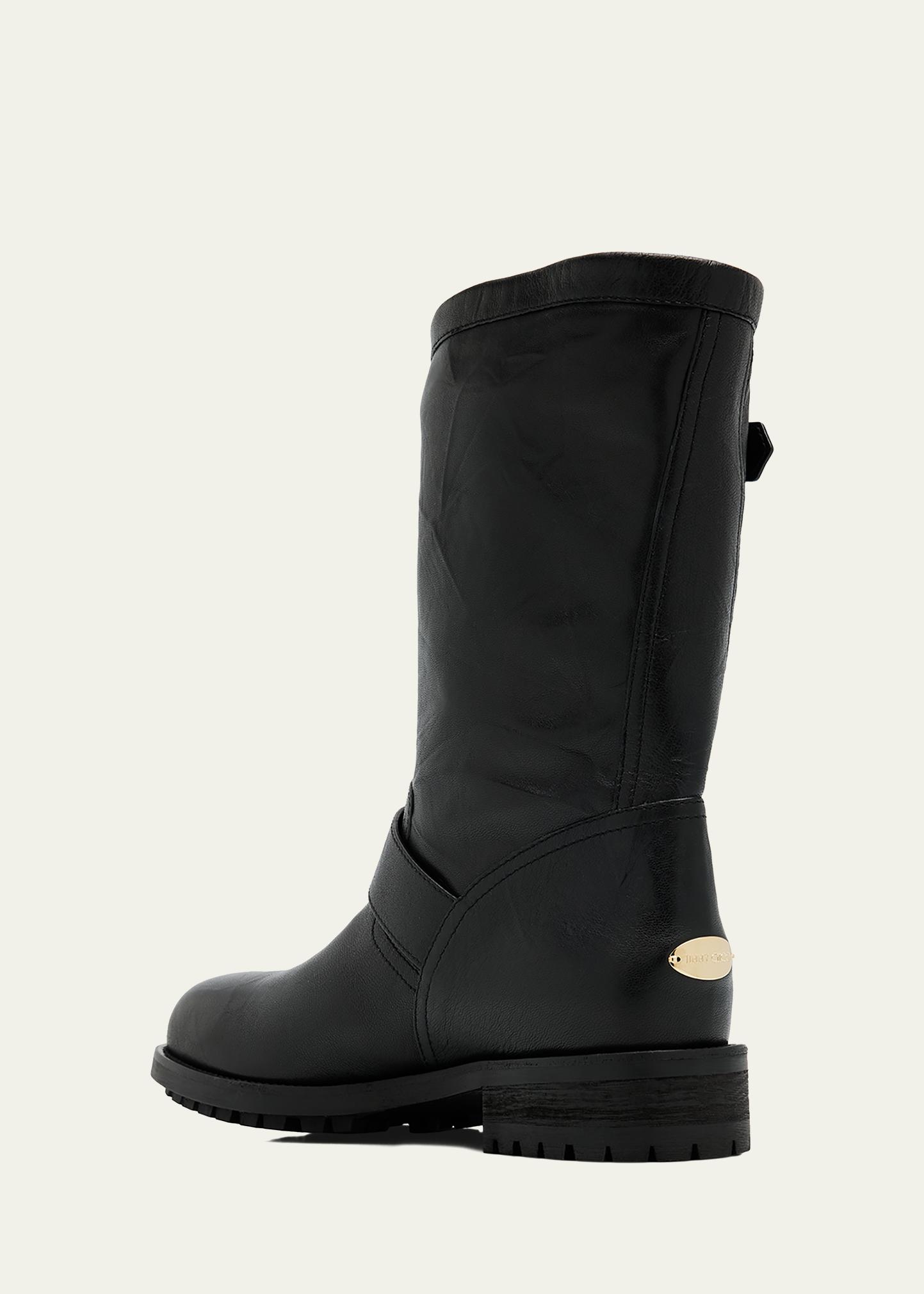 【超美品】jimmy chooブーツ　サイズ37 ブラック Jimmy Choo Biker Mid Leather Mid-Calf Boots - Bergdorf Goodman