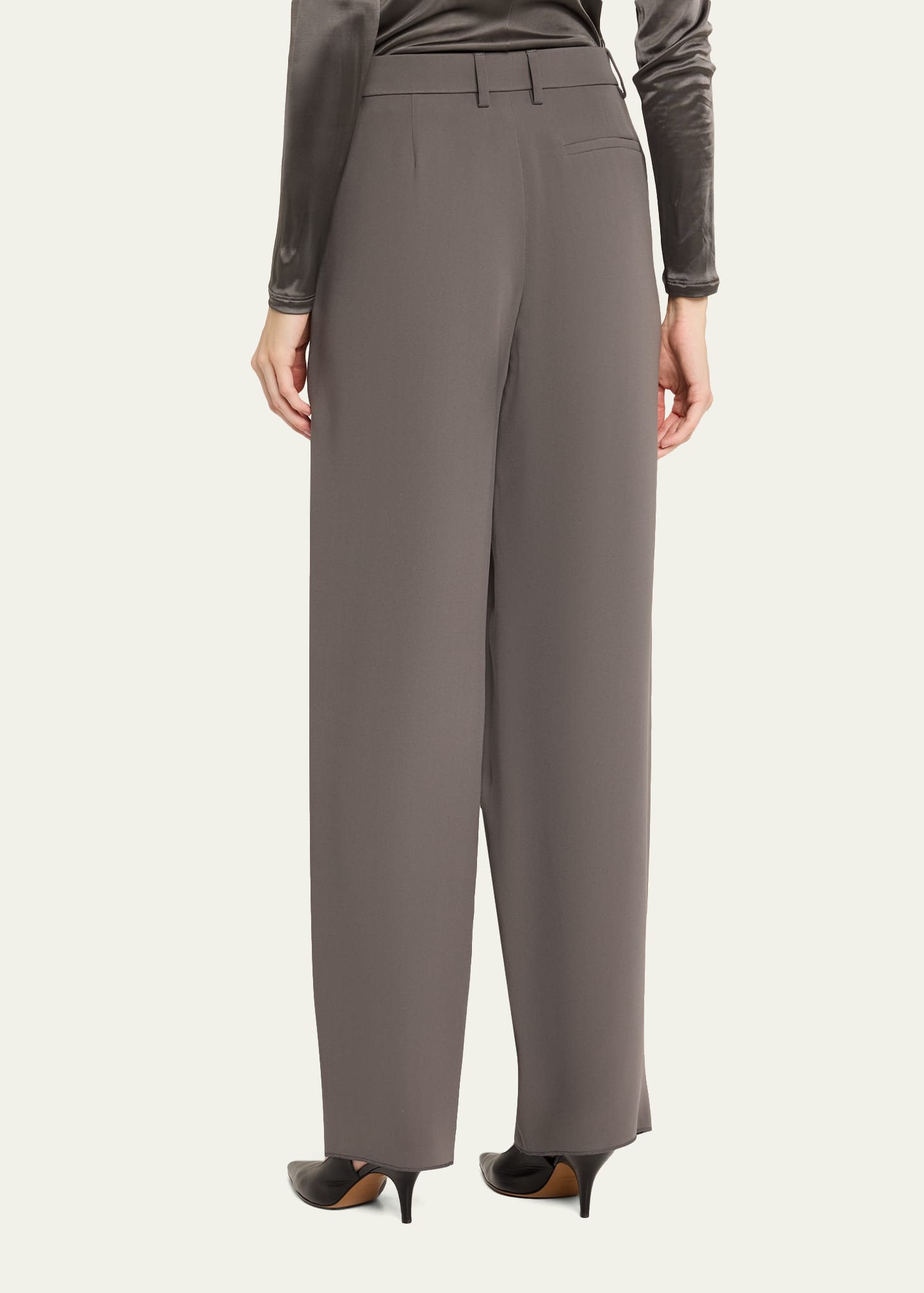Giorgio Armani Washed Silk Pleated Trousers - Bergdorf Goodman
