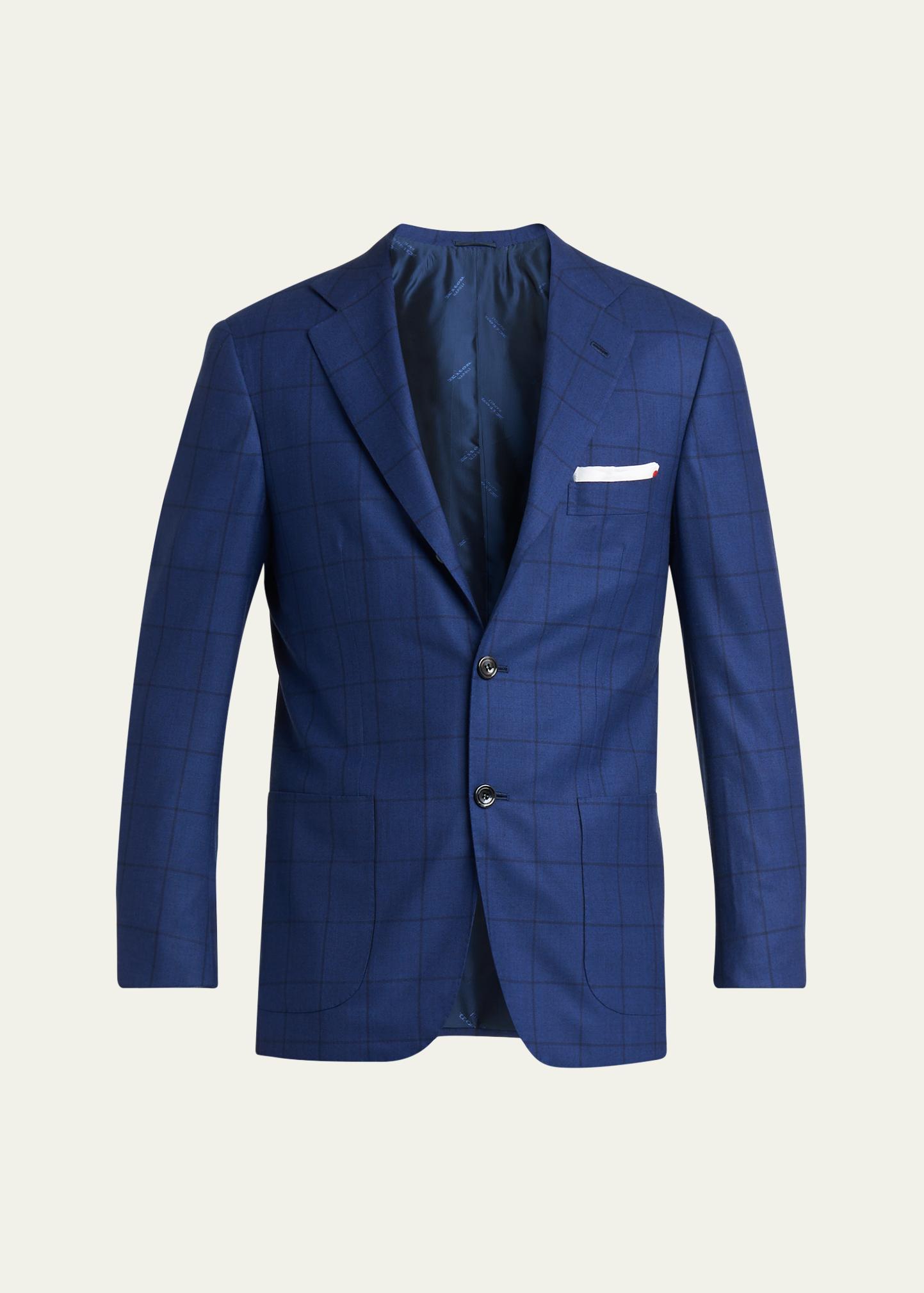 Kiton Men's Royal Blue Virgin Wool Sport Coat - Bergdorf Goodman