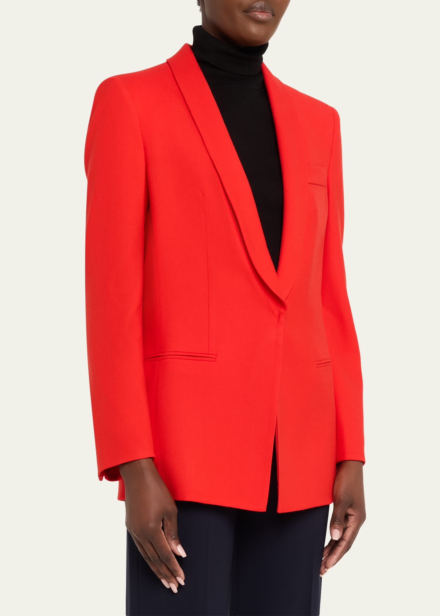 Giorgio Armani Virgin Wool Single-Breasted Longline Blazer