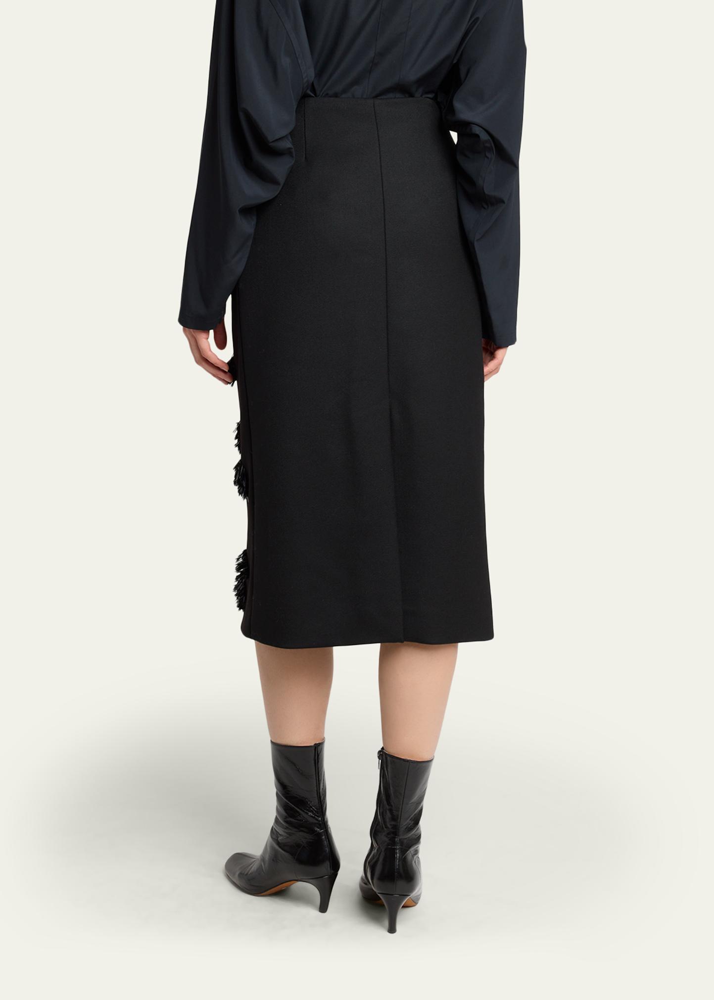 Proenza Schouler Moira Embroidered Compact Crepe Skirt - Bergdorf