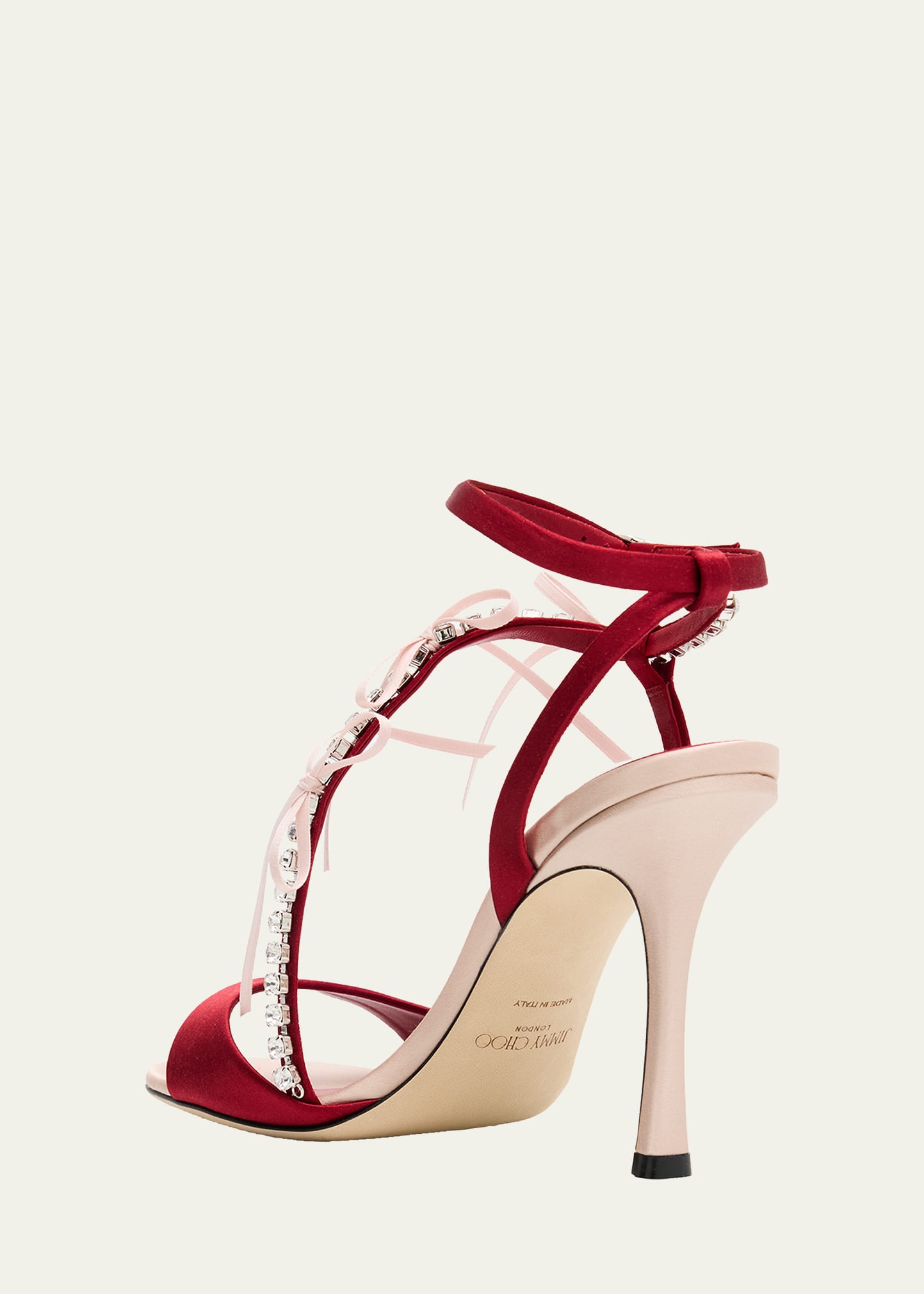 Jimmy Choo Lula 100 Satin & Crystal Sandals - Bergdorf Goodman