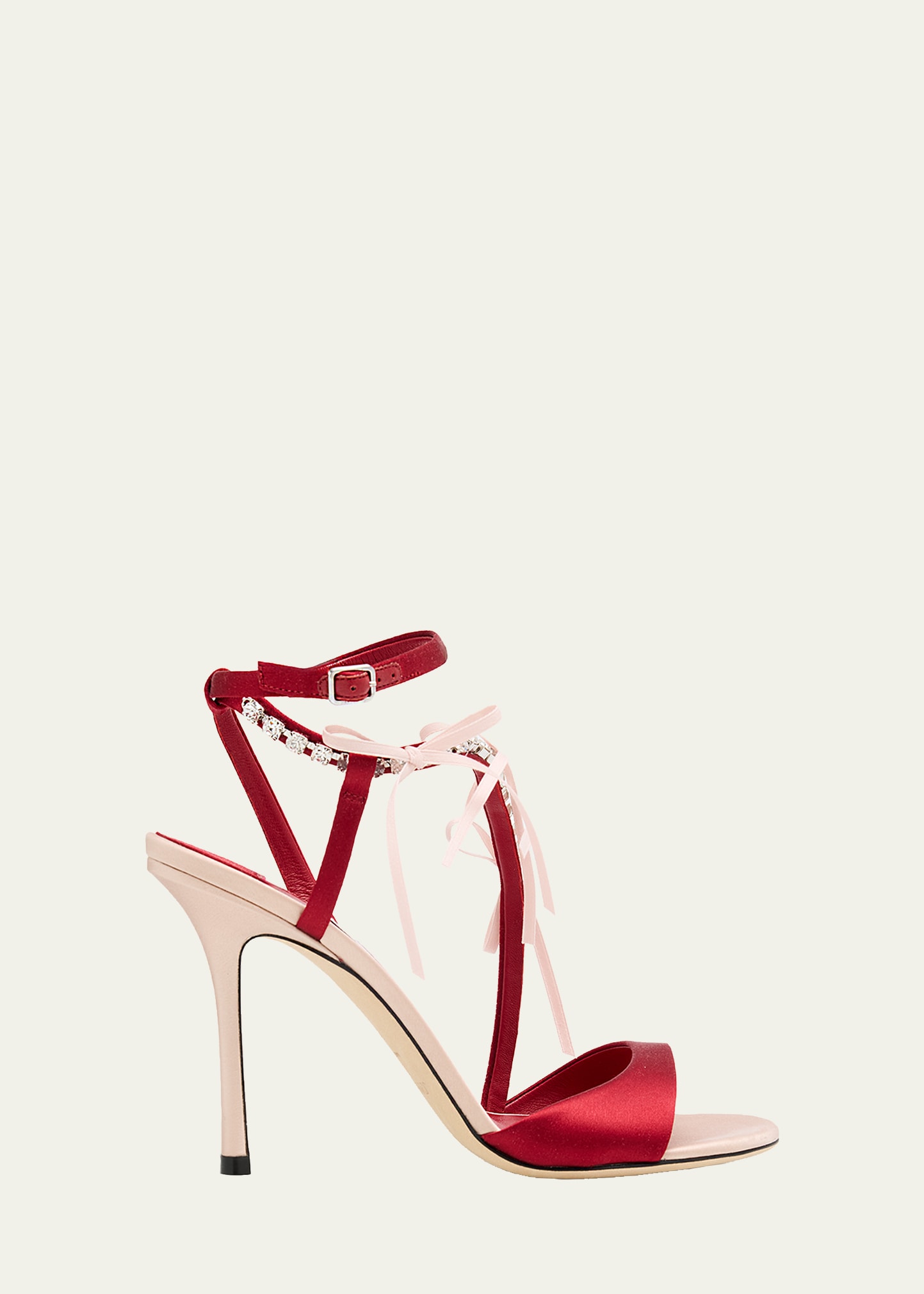 Jimmy Choo Lula 100 Satin & Crystal Sandals - Bergdorf Goodman