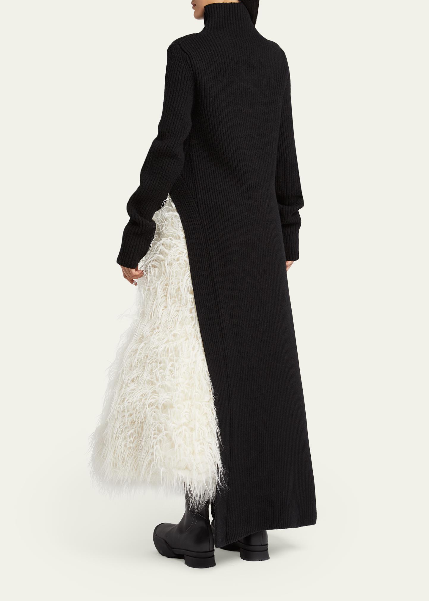 Moncler Genius x Jil Sander Asymmetric Wool Turtleneck Dress