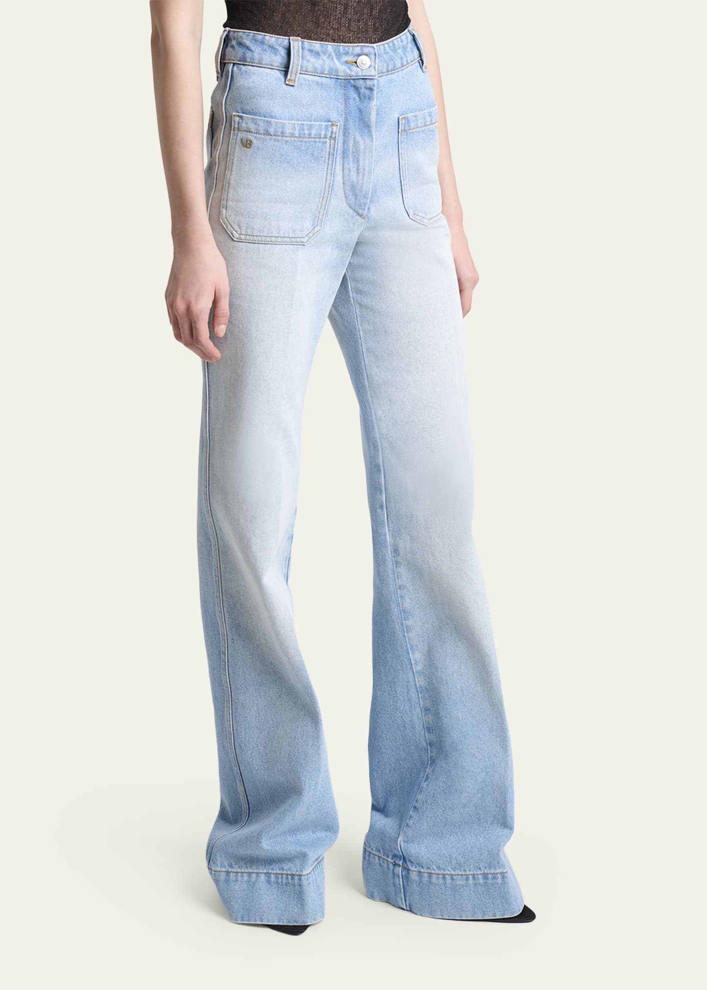 Victoria Beckham Alina Front Pocket Flare Jeans - Bergdorf Goodman