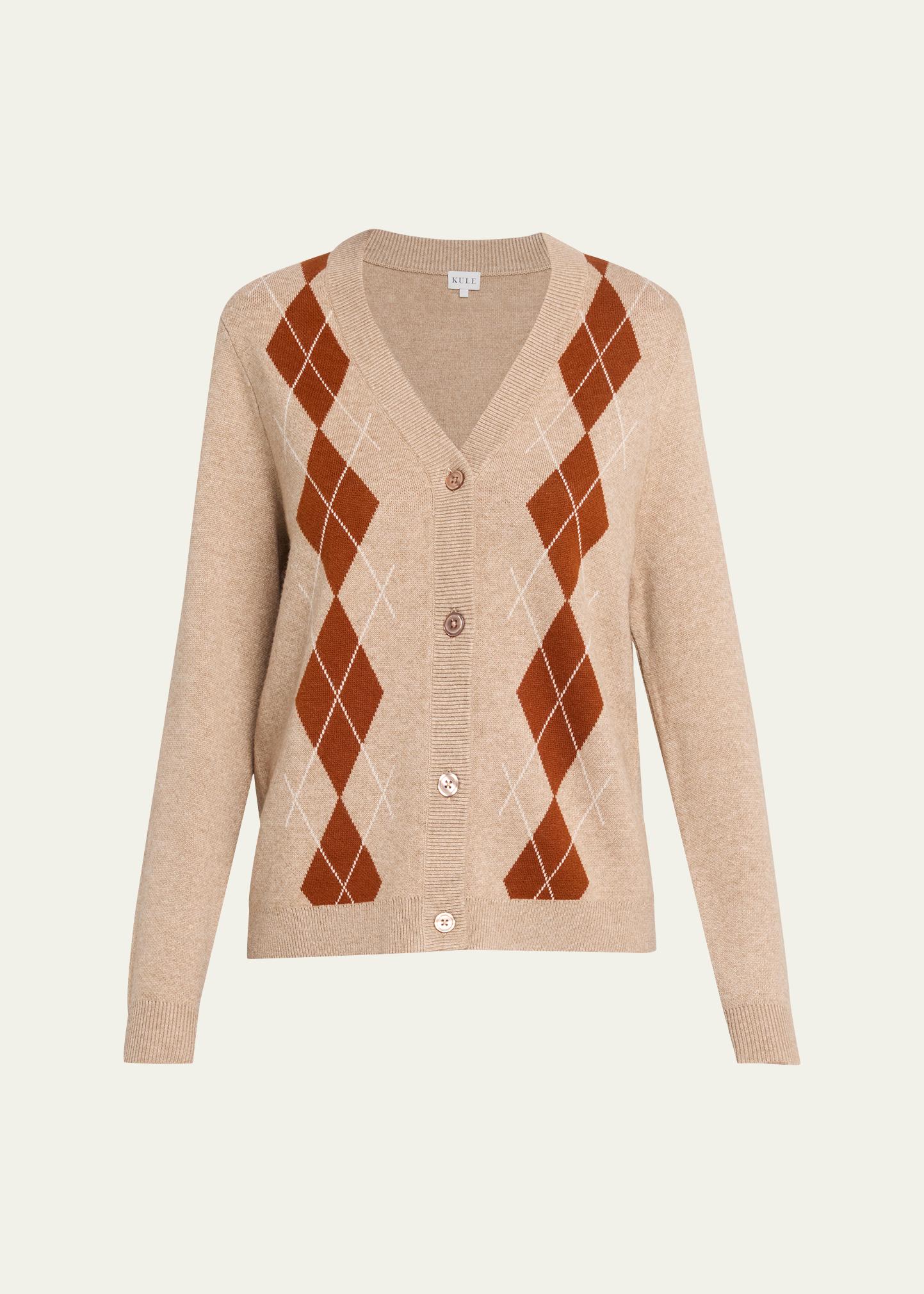 Kule Argyle V-Neck Cardigan - Bergdorf Goodman