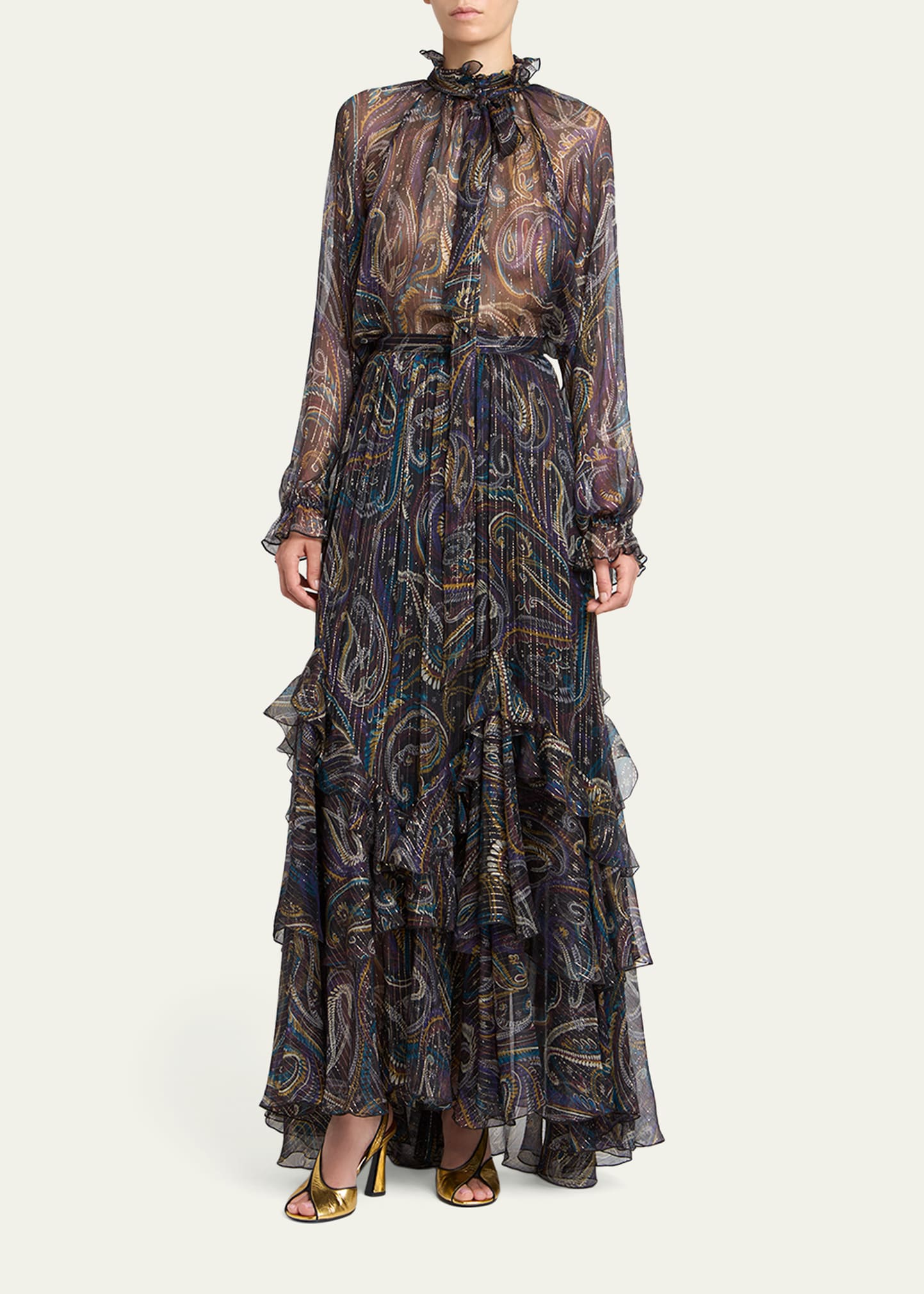 Etro Paisley Semi-Sheer Silk Blouse - Bergdorf Goodman