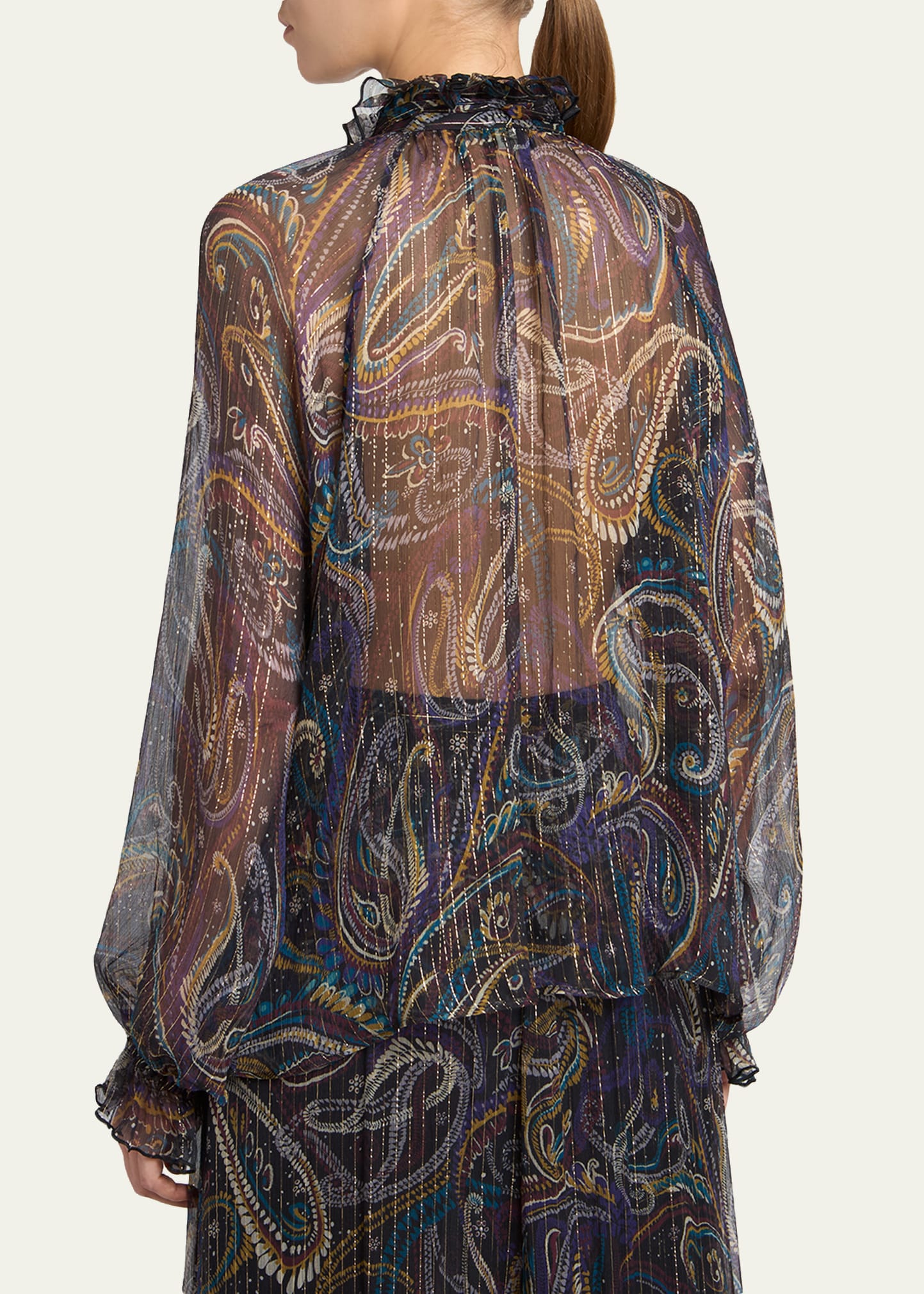 Etro Paisley Semi-Sheer Silk Blouse - Bergdorf Goodman