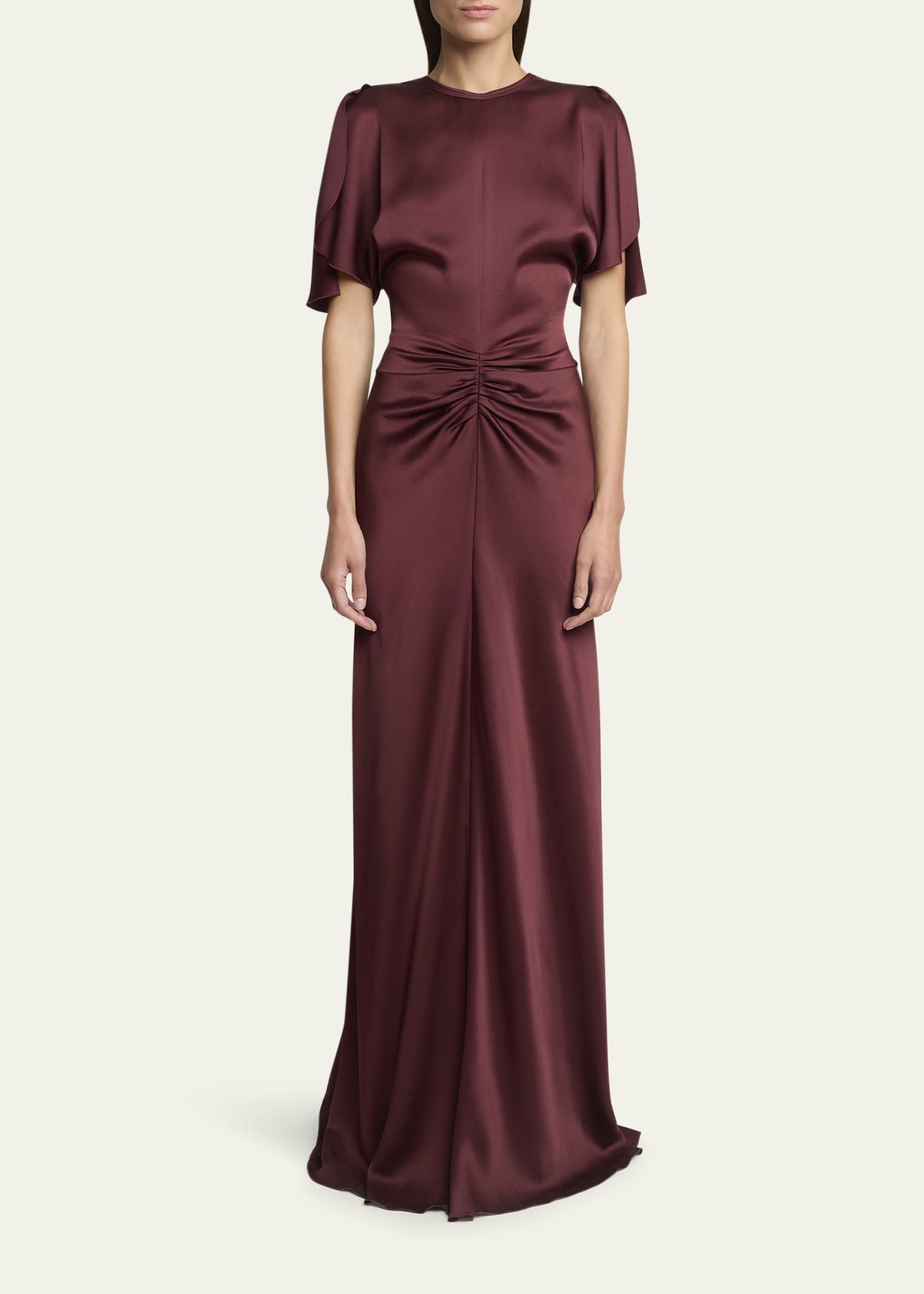 victoria beckham gathered waist floor length dress Caelyn Blue Tiered Maxi Dress main image 0