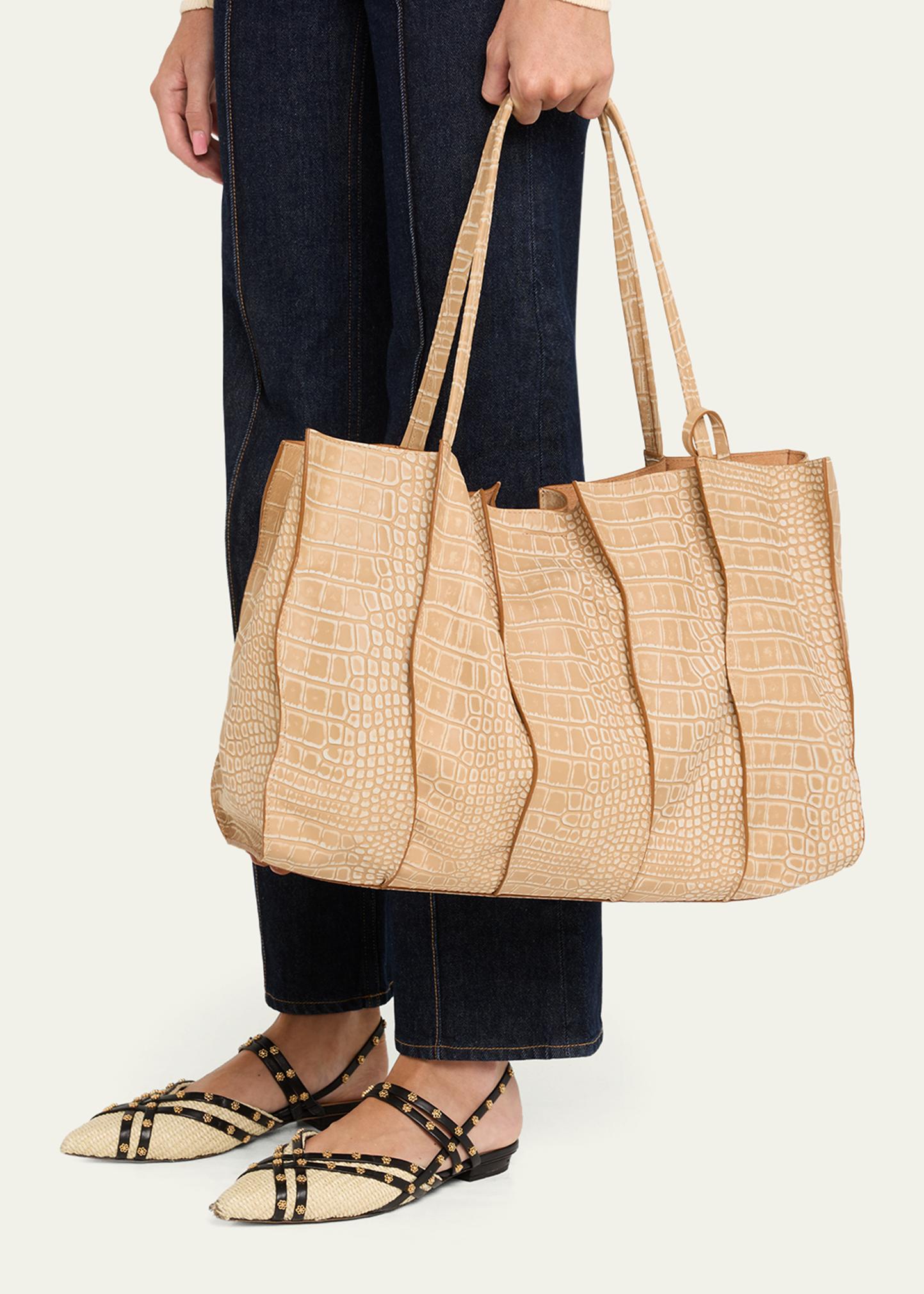 Ulla Johnson Adria Wavy Croc-Embossed Leather Tote Bag - Bergdorf