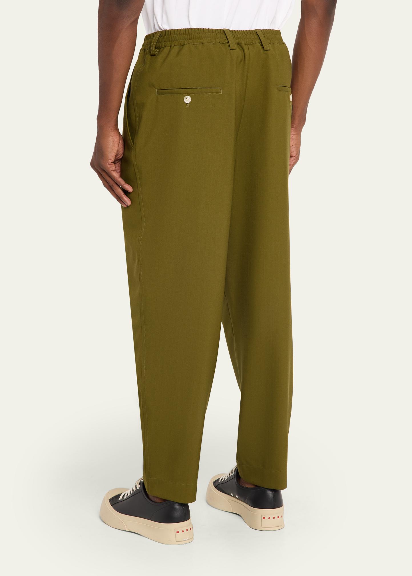 Marni Men's Wool Coulisse-Waist Pleated Trousers - Bergdorf Goodman