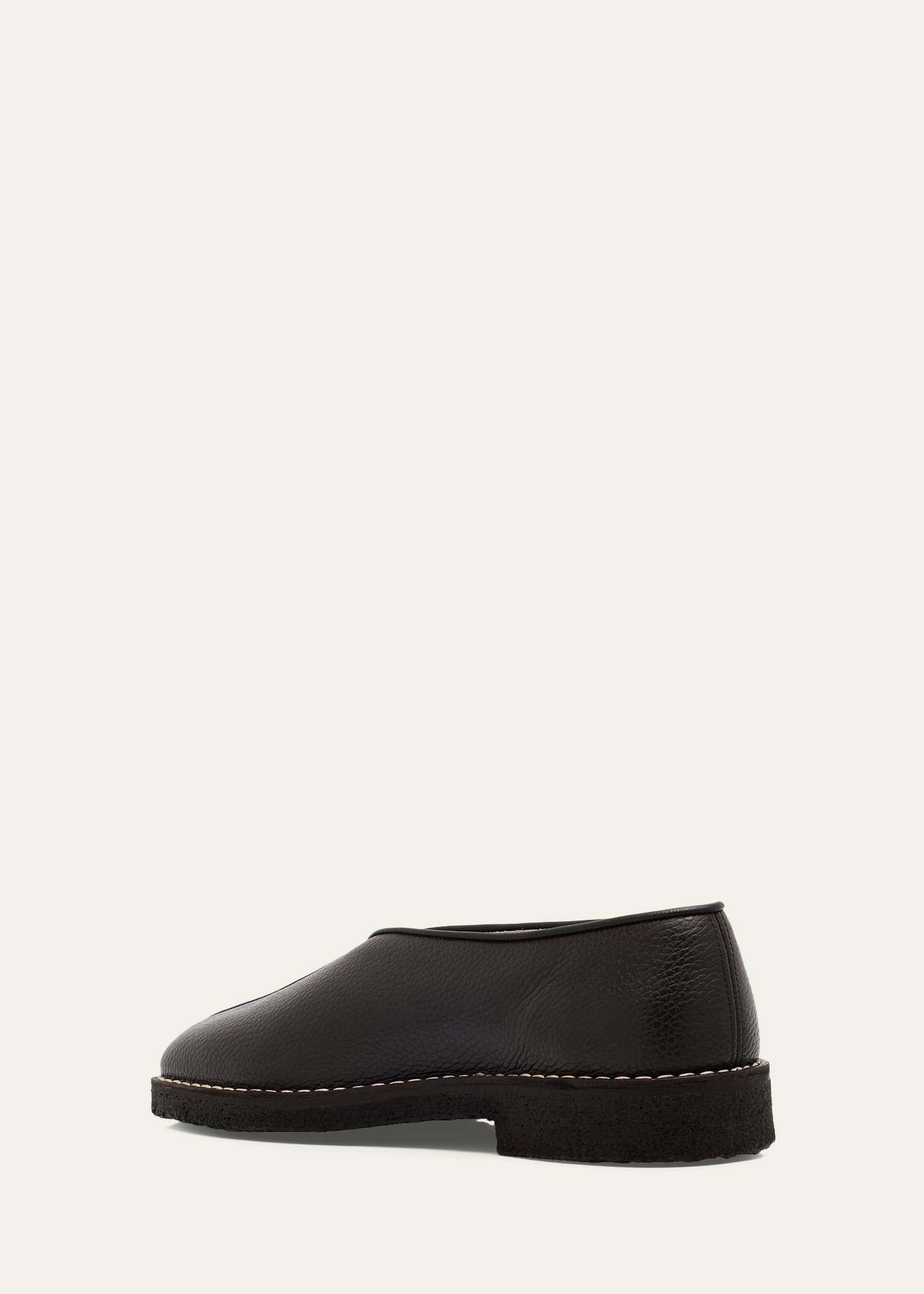 LEMAIRE Men's Piped Crepe Leather Slippers - Bergdorf Goodman