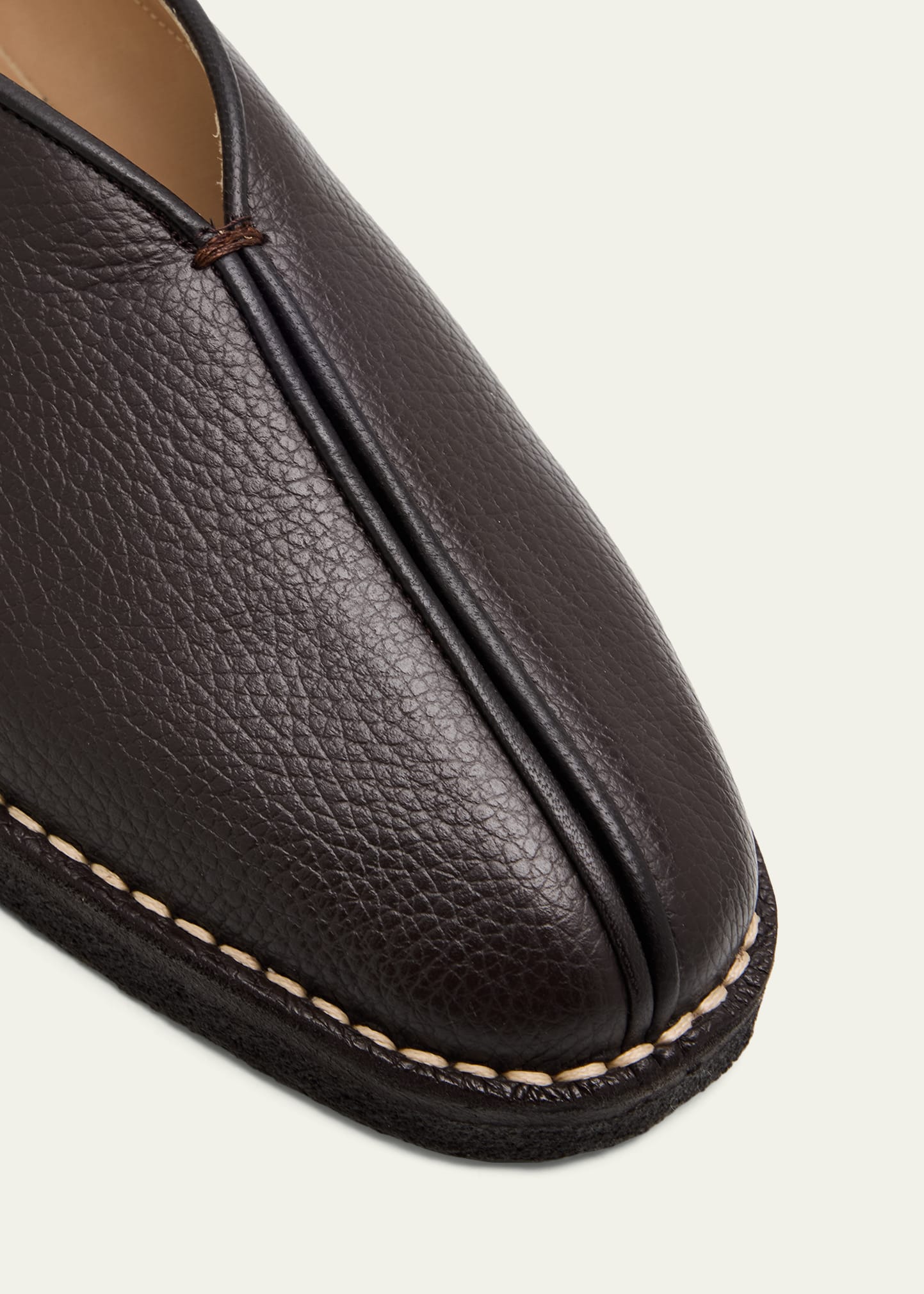 LEMAIRE Men's Piped Crepe Leather Slippers - Bergdorf Goodman