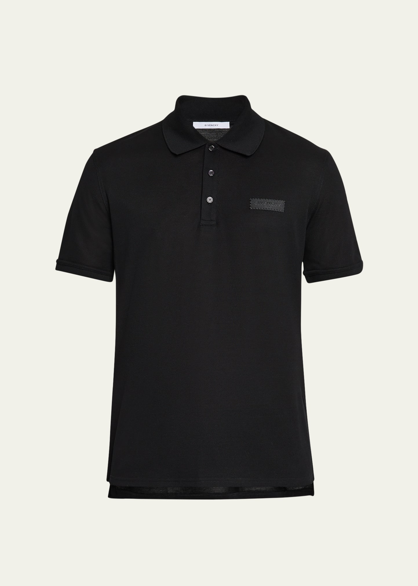 Givenchy Men's Grosgrain Label Pique Polo Shirt - Bergdorf Goodman