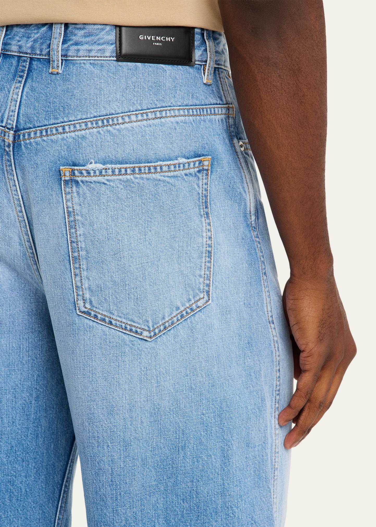 Givenchy Men's Stone-Washed Barrel-Leg Jeans - Bergdorf Goodman