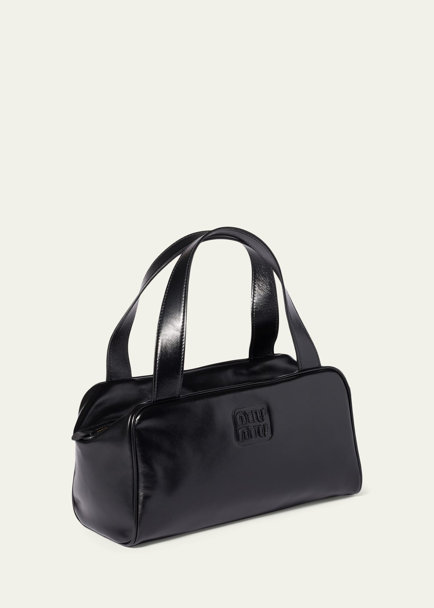 Miu Miu Bauletto Glossy Leather Top-Handle Bag - Bergdorf Goodman