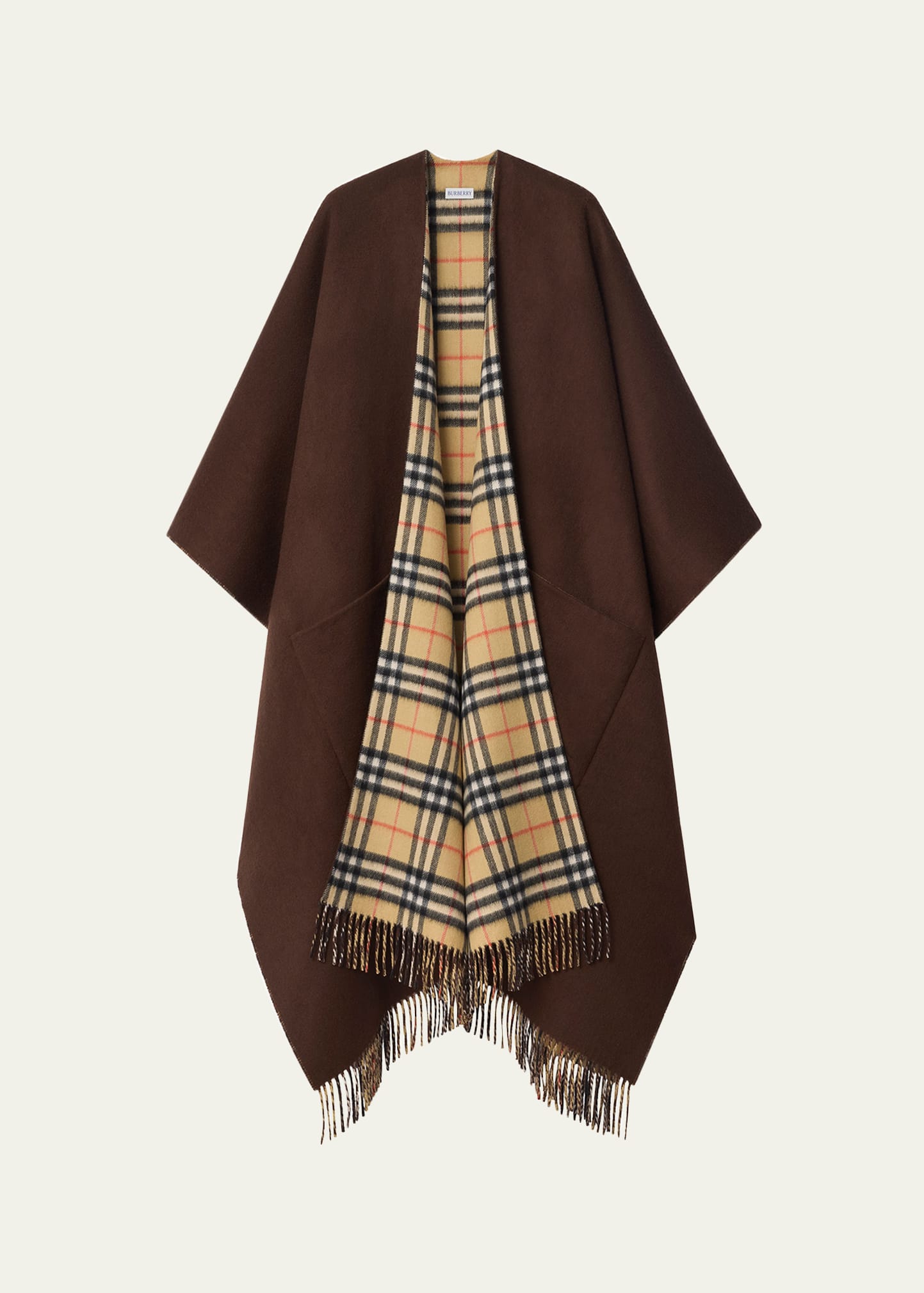 Burberry Reversible Check Wool Cashmere Cape - Bergdorf Goodman