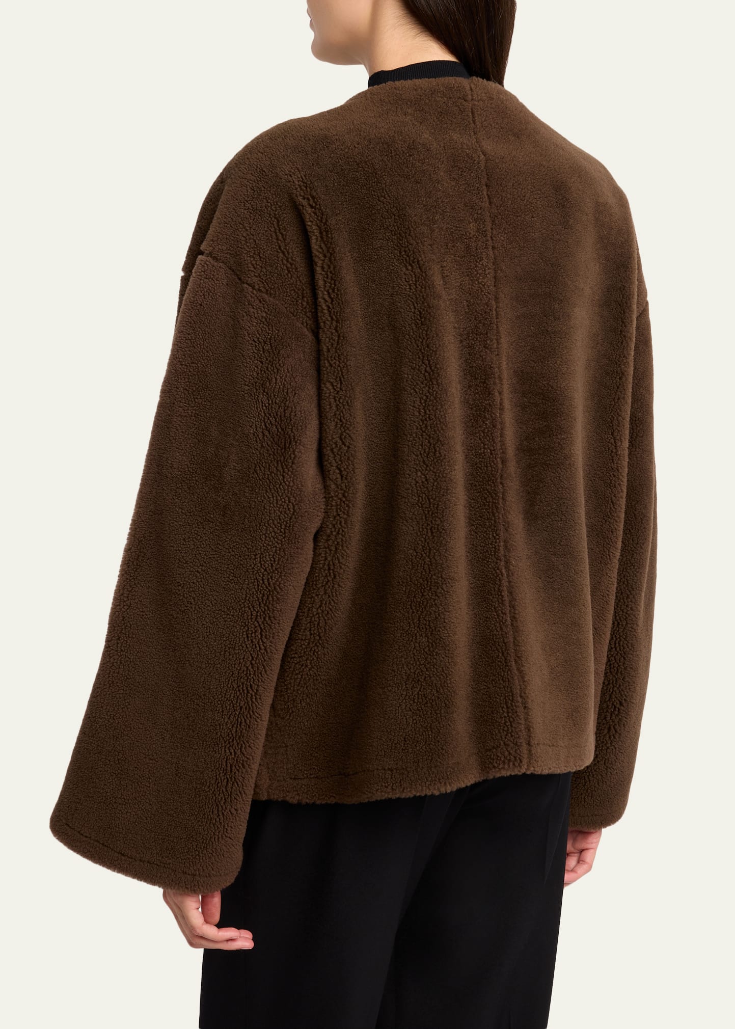 THE ROW Valorin Lamb Shearling Collarless Jacket - Bergdorf Goodman