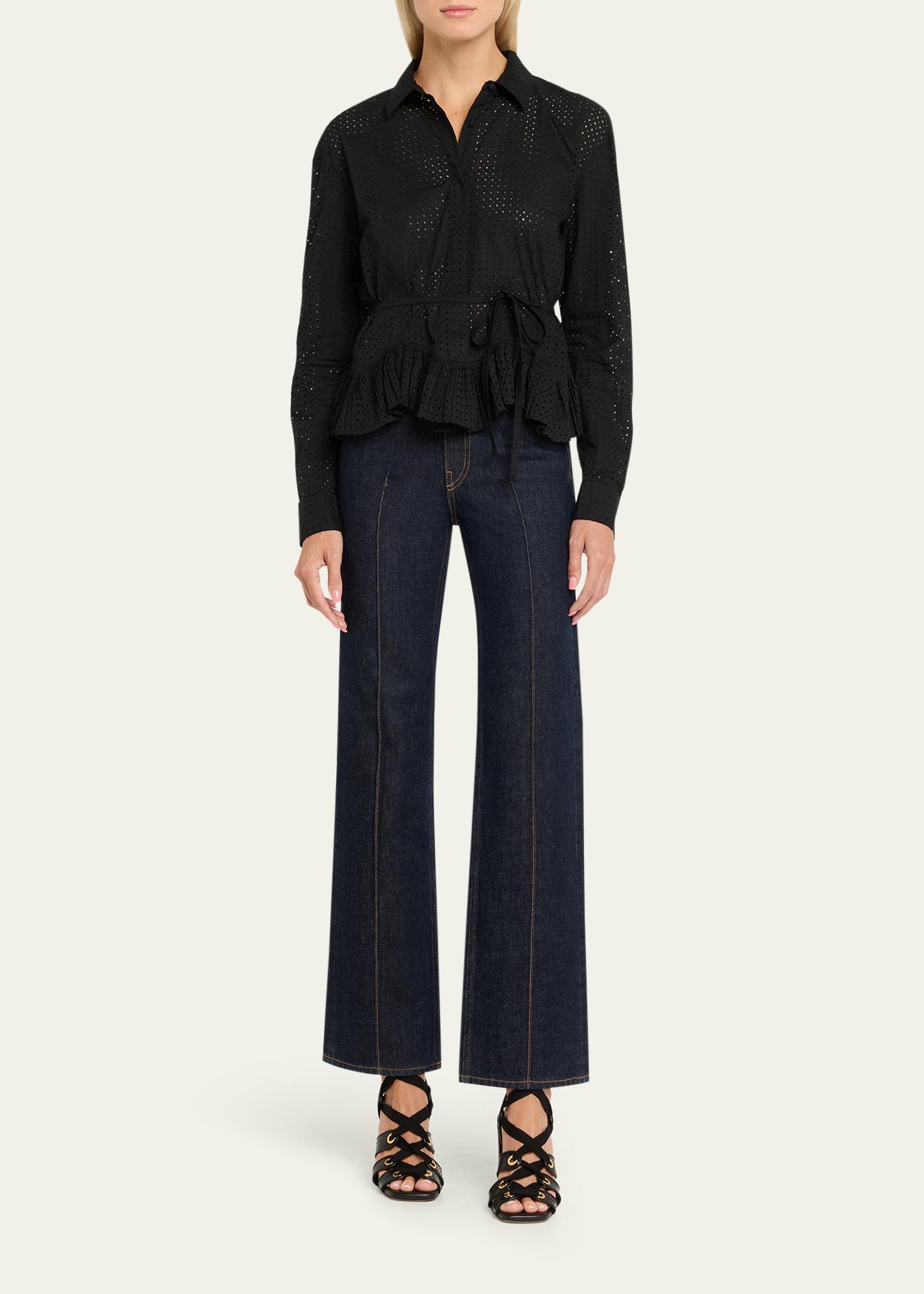 Ulla Johnson Kelila Long-Sleeve Button-Front Cotton Top - Bergdorf