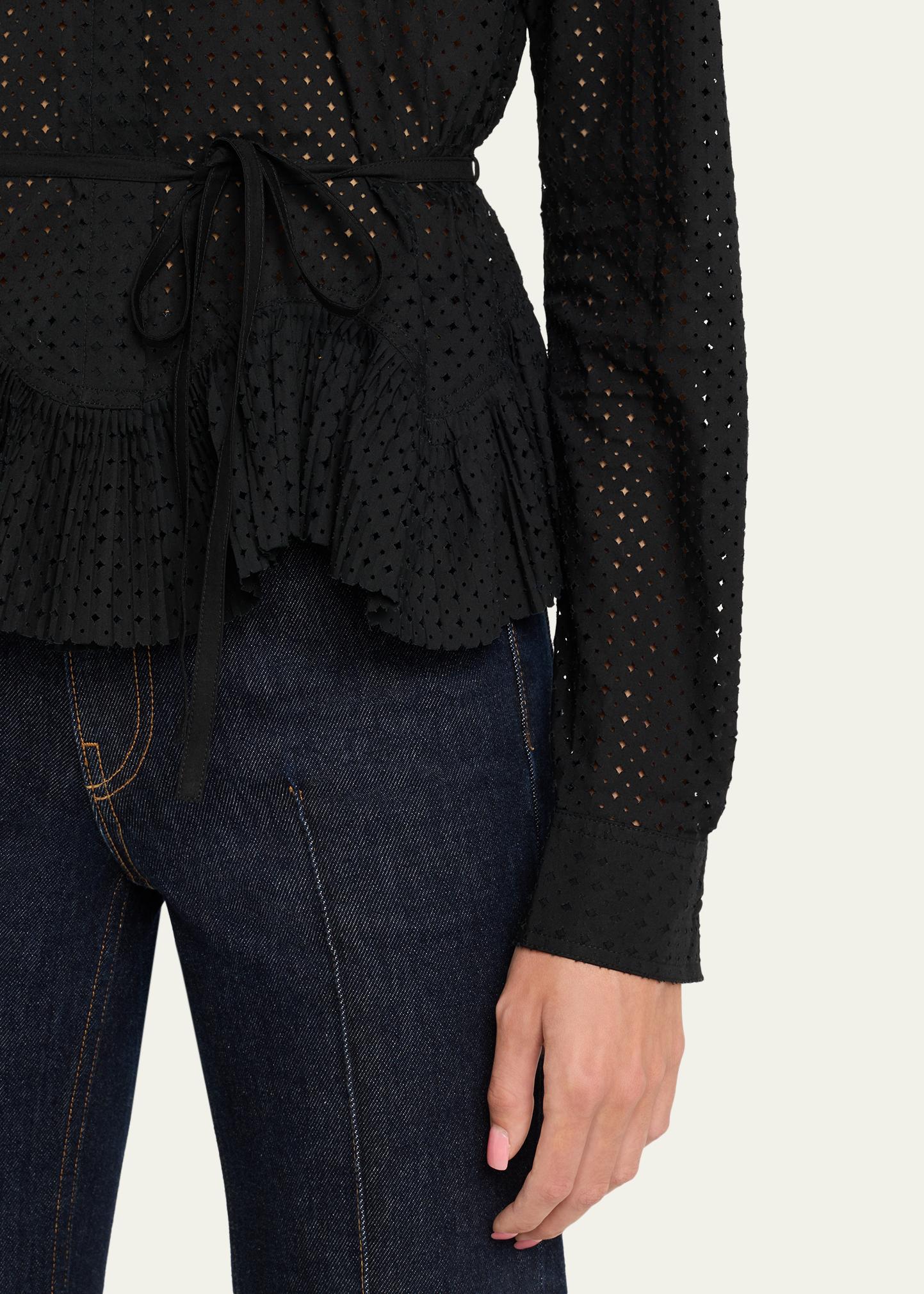 Ulla Johnson Kelila Long-Sleeve Button-Front Cotton Top - Bergdorf