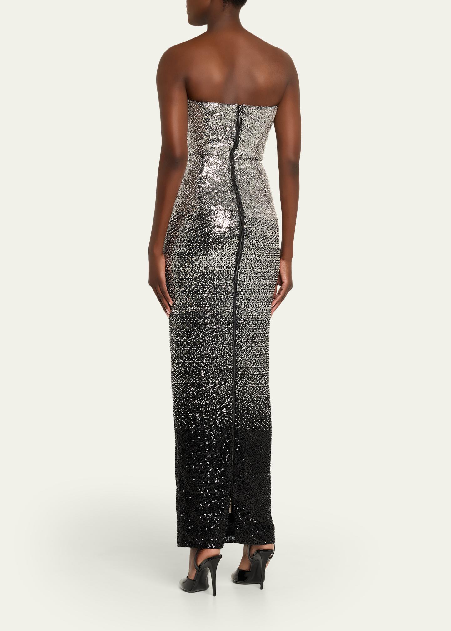 chinese dress ladies Bronx and Banco Women's Dahlia Crystal-embellished Strapless Maxi Dress - Gold