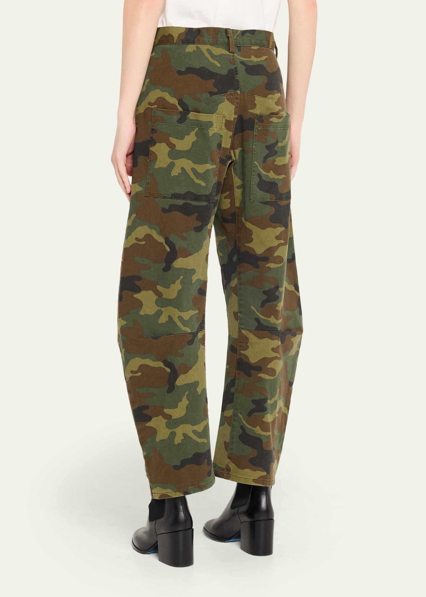 Nili Lotan Shon Camo-Print Barrel-Leg Ankle Pants - Bergdorf Goodman