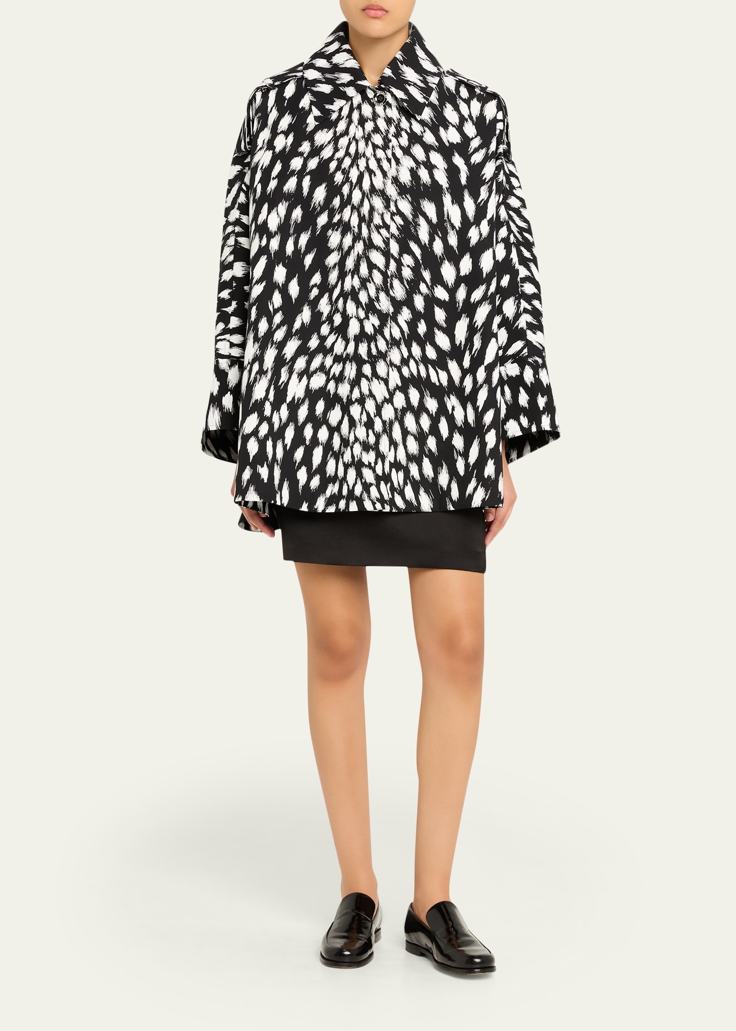 Givenchy Animal Print Cocoon Trench Coat - Bergdorf Goodman