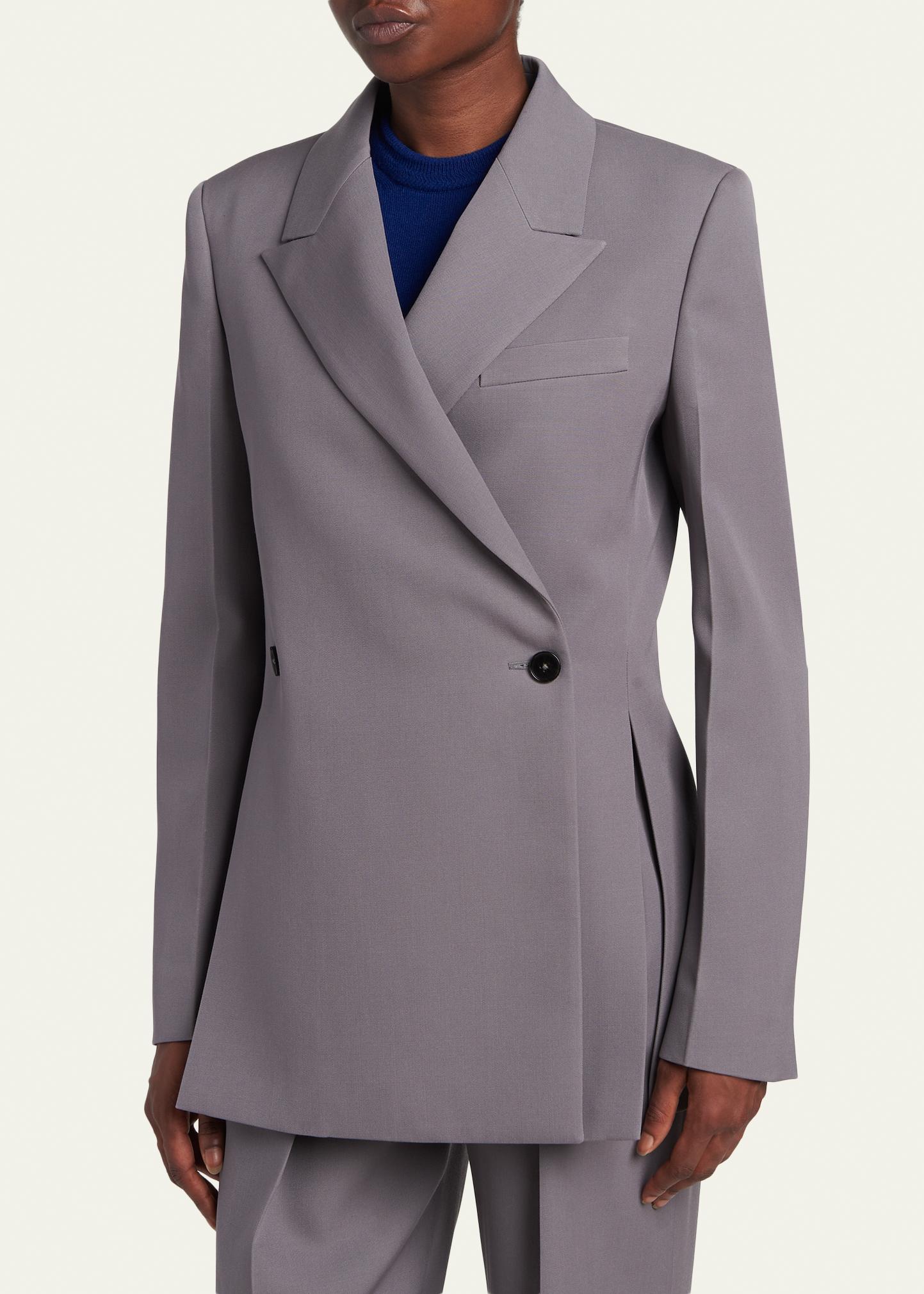 Jil Sander Side Slits Double-Breasted Blazer Jacket - Bergdorf Goodman