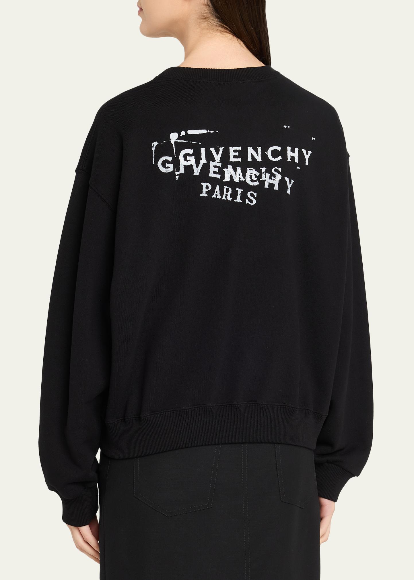 Givenchy Double Logo Stamp Crewneck Sweatshirt - Bergdorf Goodman