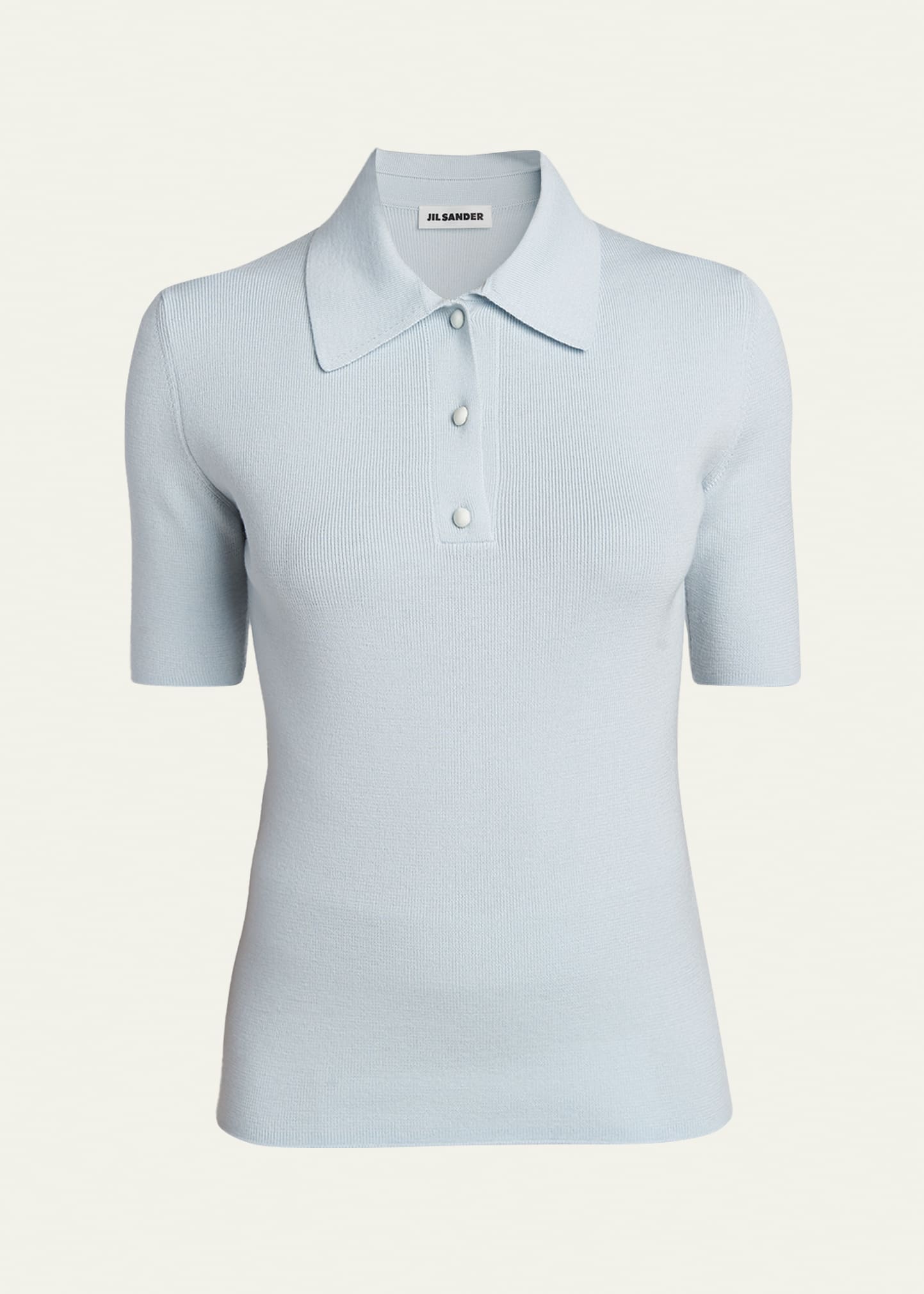Jil Sander Short-Sleeve Wool Polo Sweater - Bergdorf Goodman