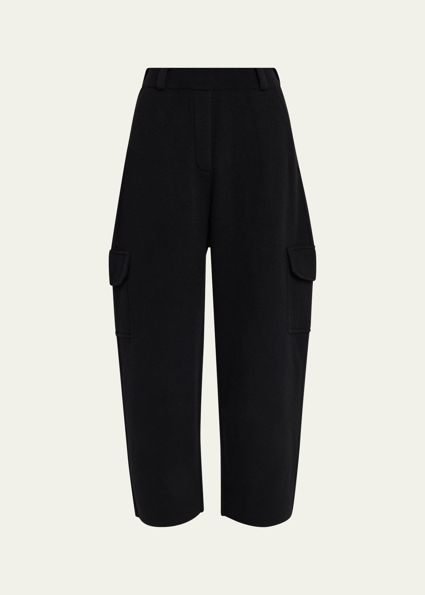 ちいかわゆうちゃみさん専用STRONG BASIC TROUSERS BLACK Lisa Yang Azaria Cashmere Barrel-Leg Ankle Cargo Trousers