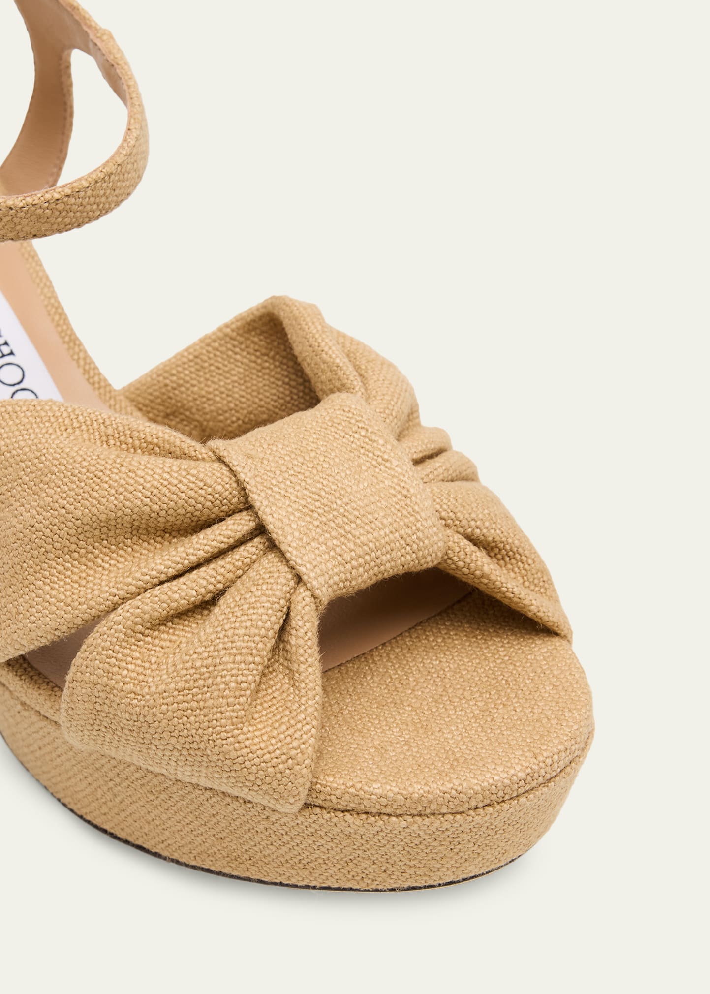 Jimmy Choo 80mm Heloise Linen Platform Sandals - Bergdorf Goodman