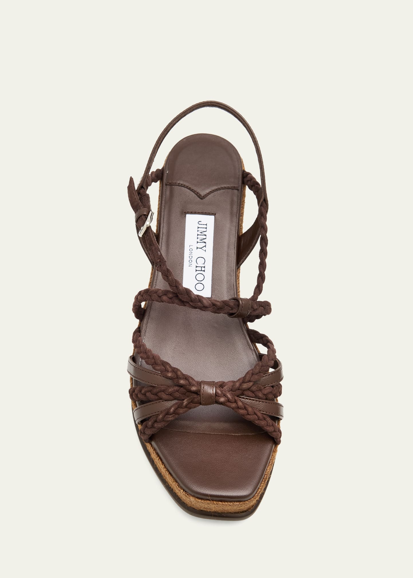 Jimmy Choo 60mm Nyra Leather Espadrille Wedge Sandals - Bergdorf