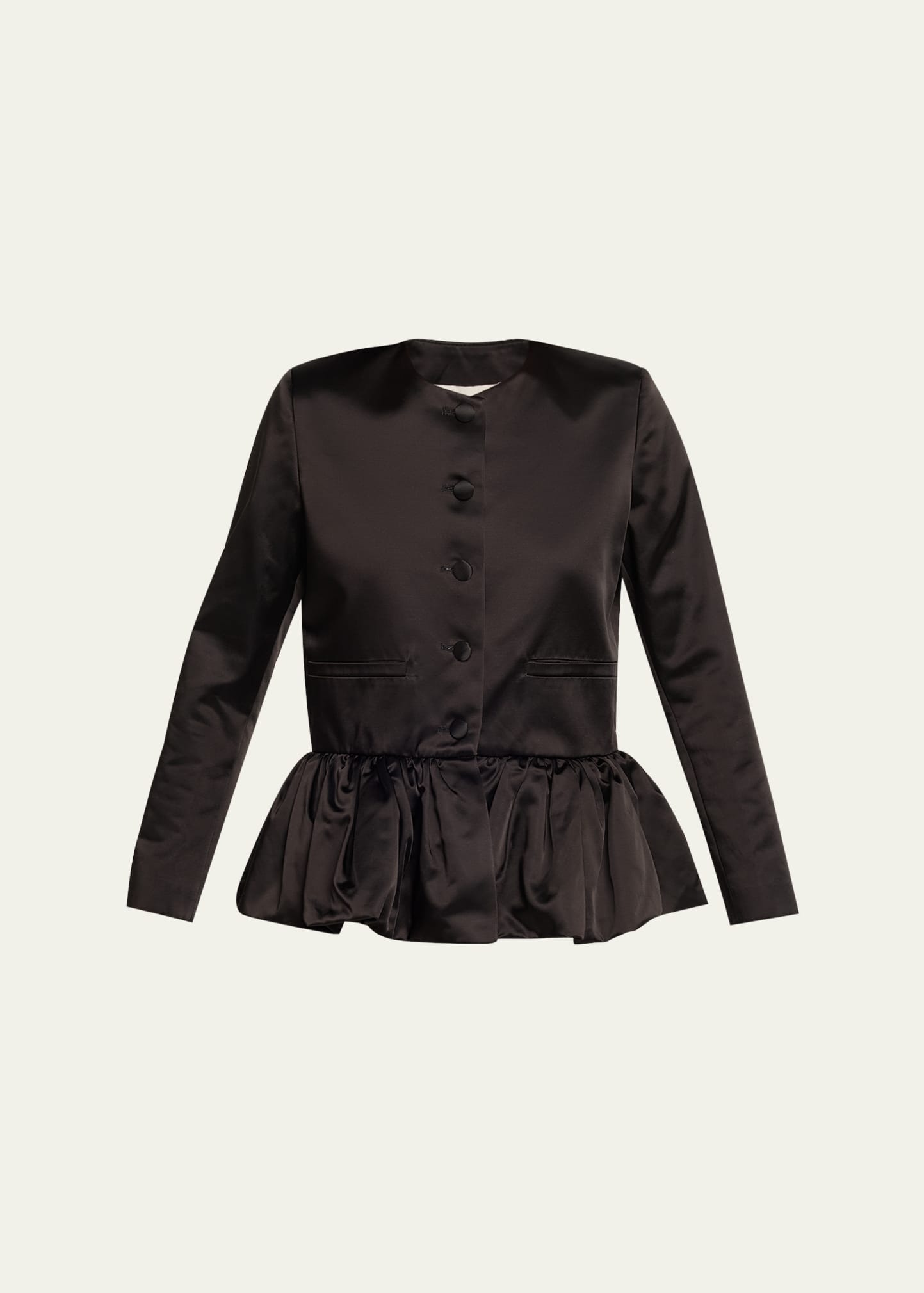 ※完売品【maisonspecial】Satin Peplum Jacket Liberowe Single-Breasted Satin Peplum Jacket - Bergdorf Goodman