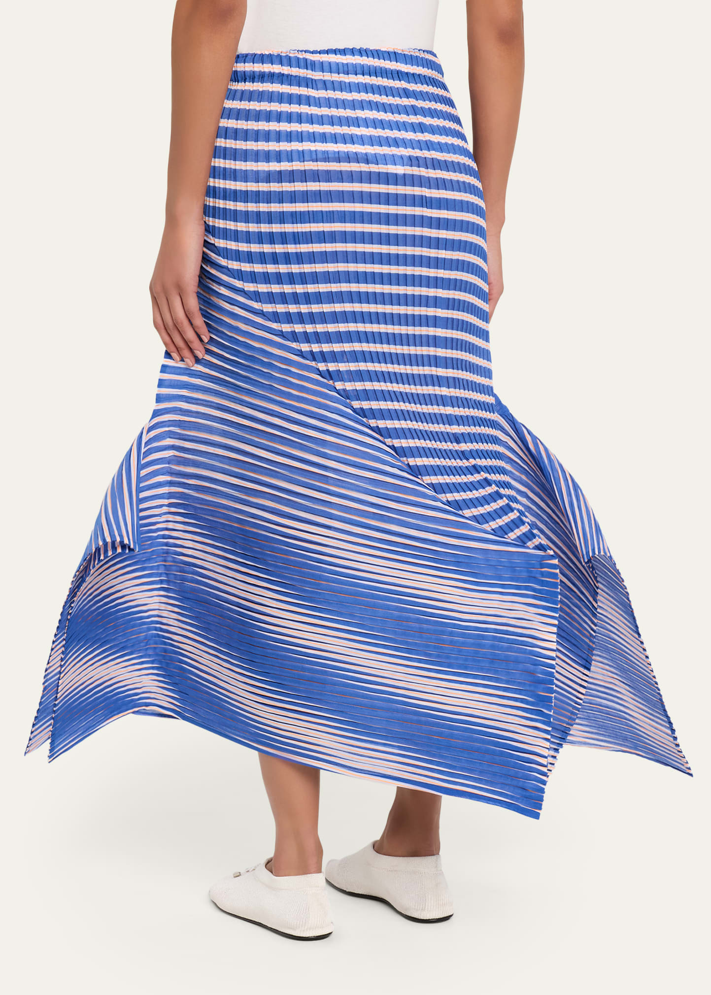 Issey Miyake Striped Sculpted Midi Skirt - Bergdorf Goodman