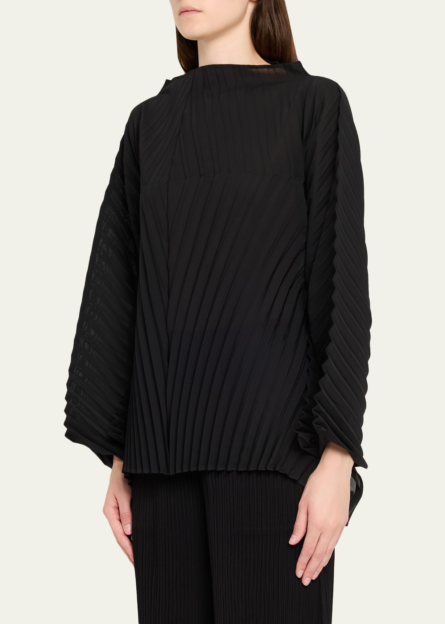 Issey Miyake Wave Pleats Oversized Top - Bergdorf Goodman
