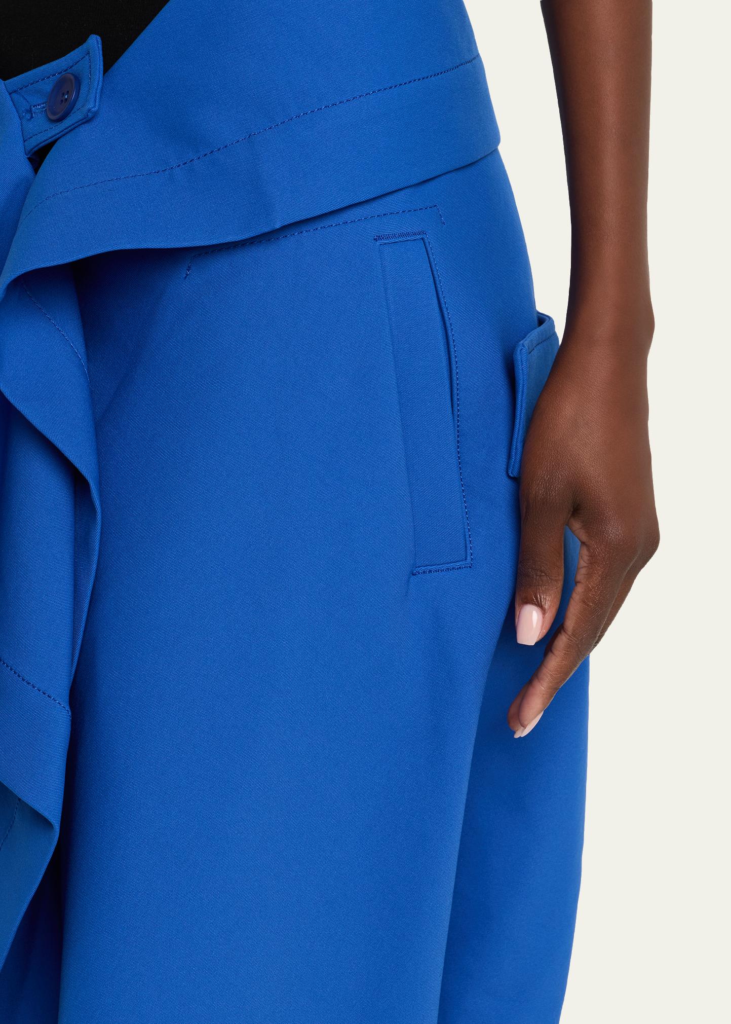 Issey Miyake Gypsum Draped Wide-Leg Crop Trousers - Bergdorf Goodman