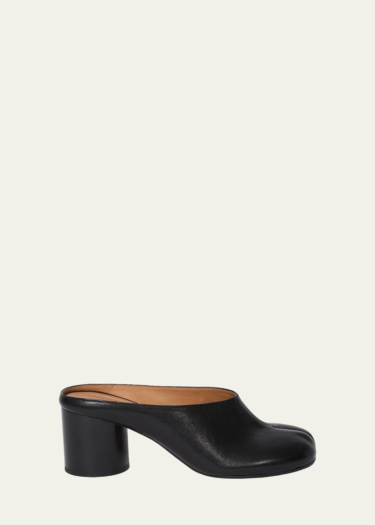 Maison Margiela Tabi Leather Split-Toe Mule Pumps - Bergdorf Goodman