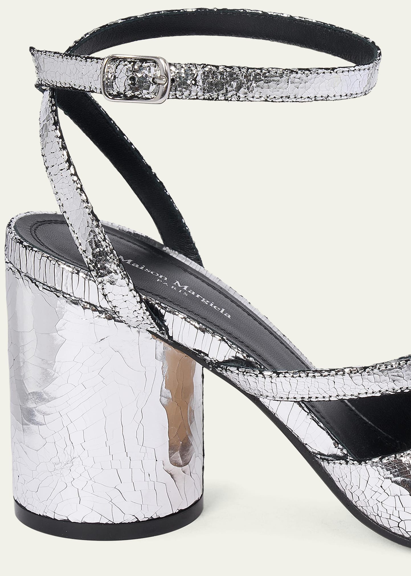 Maison Margiela Tabi Broken Mirror Leather Split-Toe Pumps