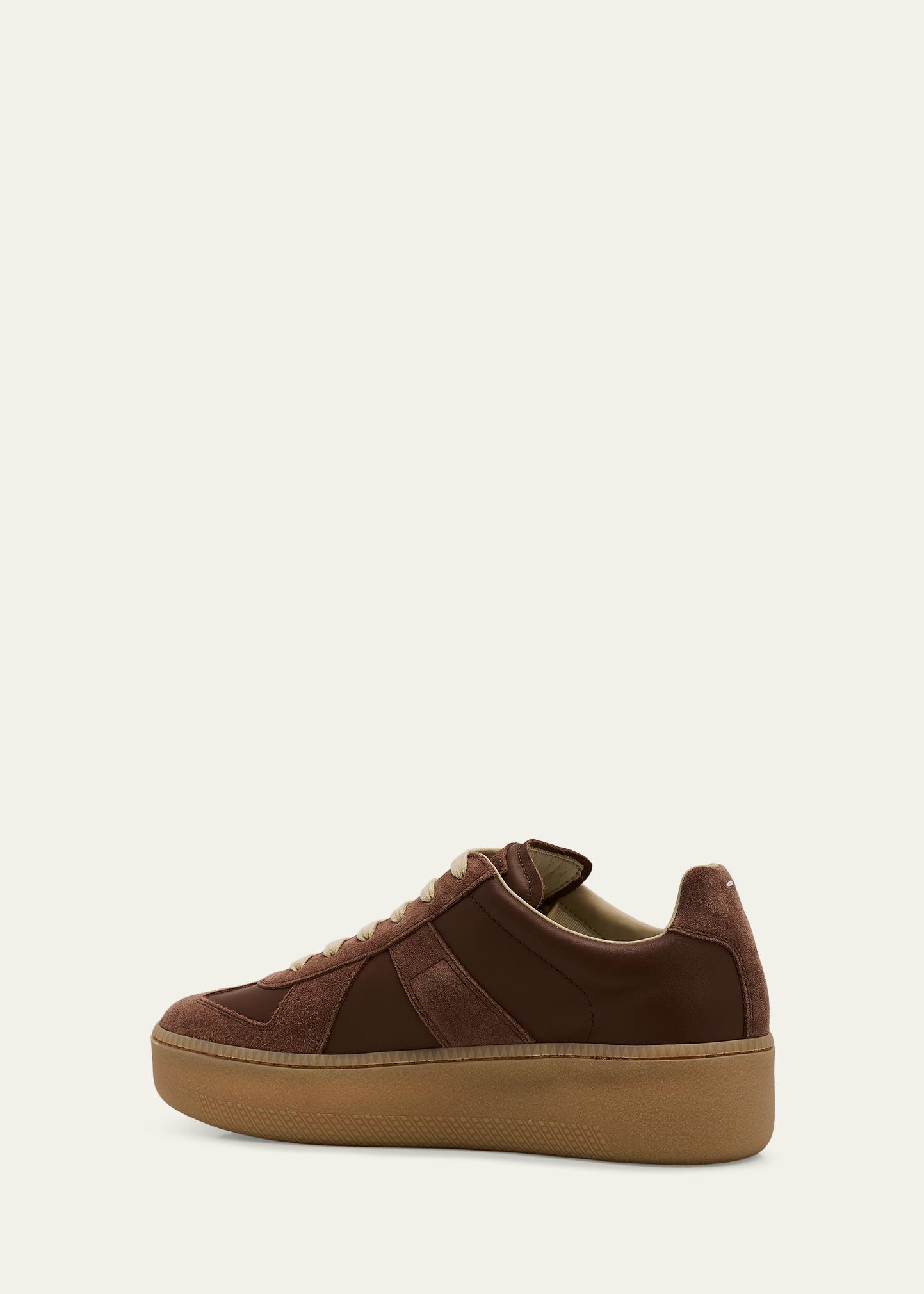 靴 maison margiela Maison Margiela Replica Mixed Leather Platform Sneakers - Bergdorf