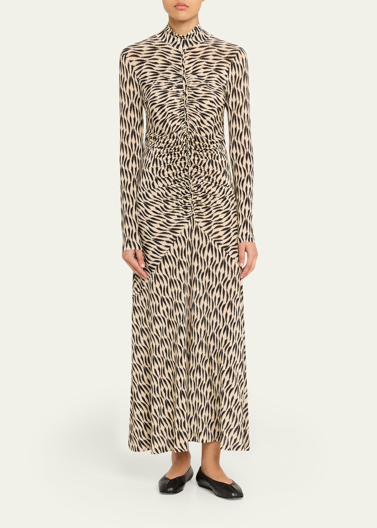 ruched turtleneck dress Koa Jersey Ruched Front Turtleneck Dress