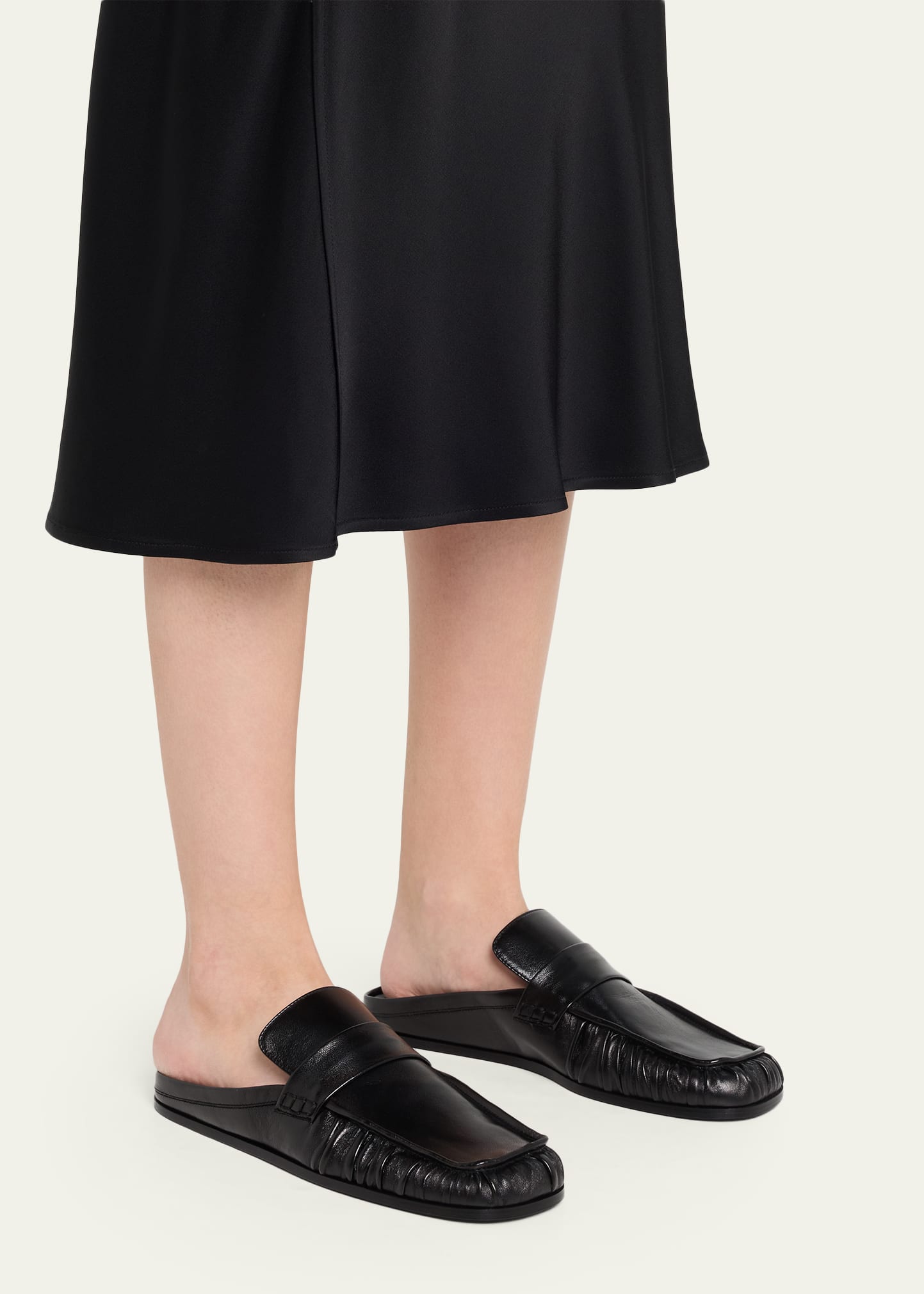 Jil Sander Sabot Leather Loafer Mules - Bergdorf Goodman