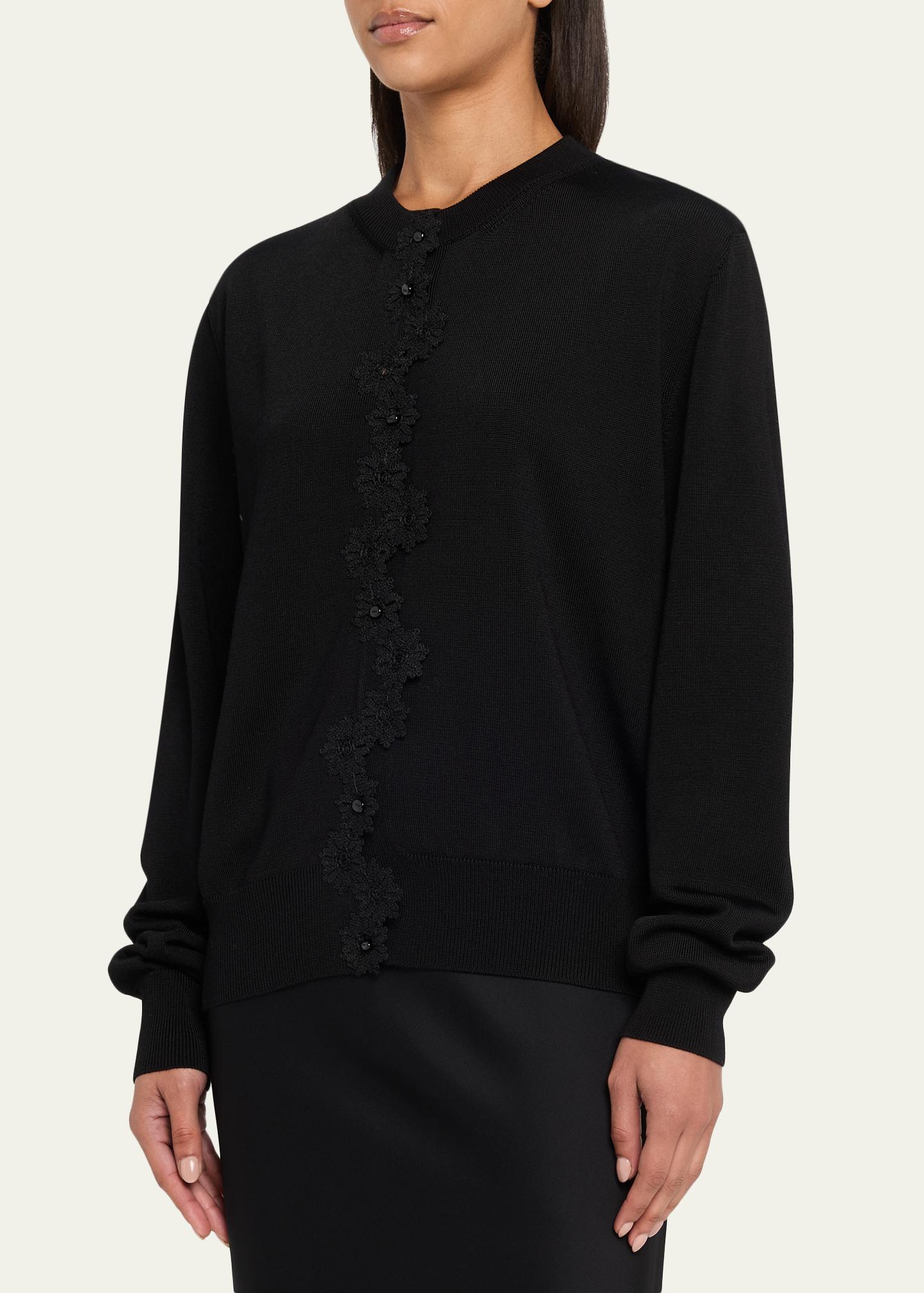 Jil Sander Floral Embroidered Cotton-Blend Crewneck Cardigan