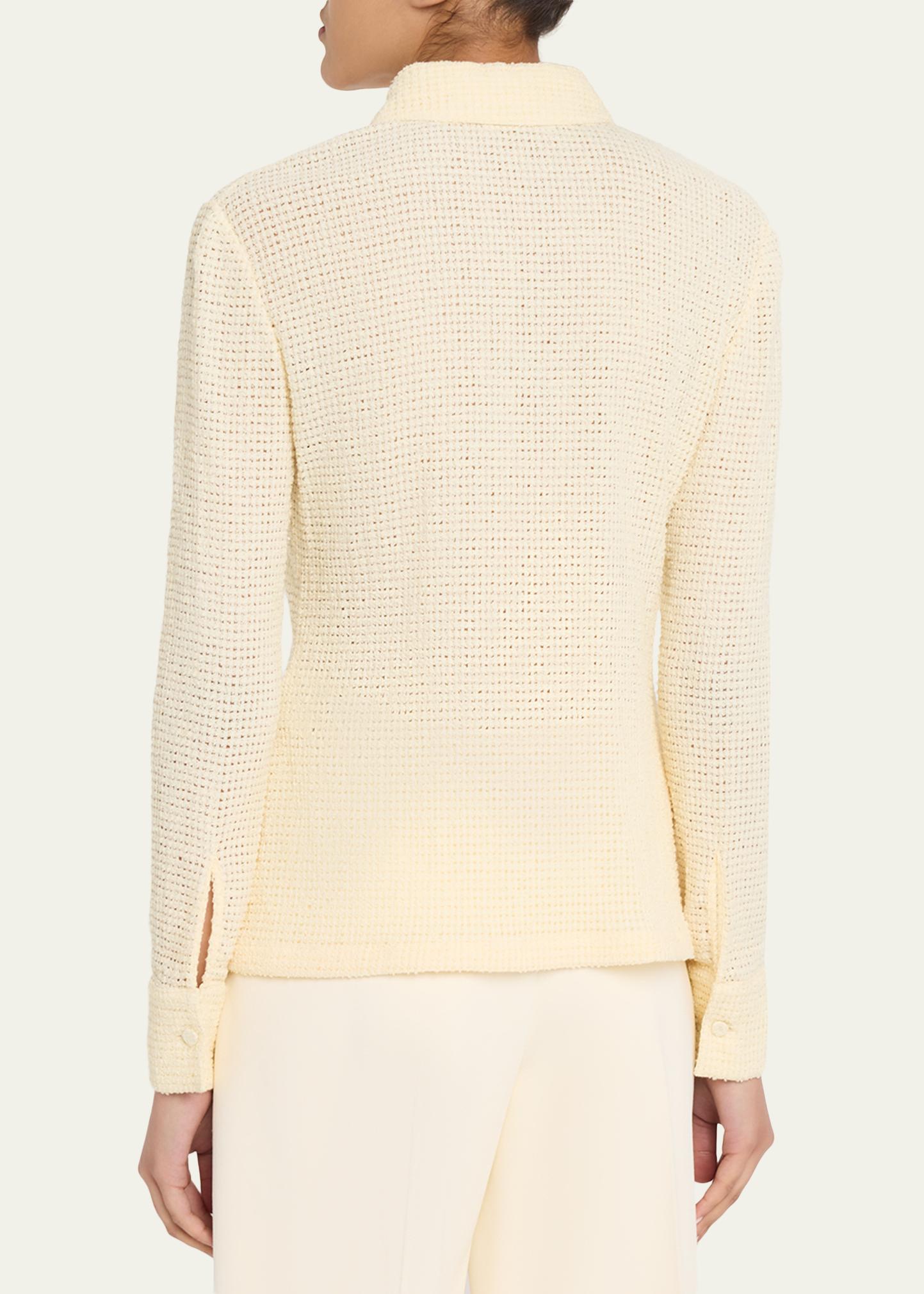 Jil Sander Openwork Cotton Knit Shirt - Bergdorf Goodman
