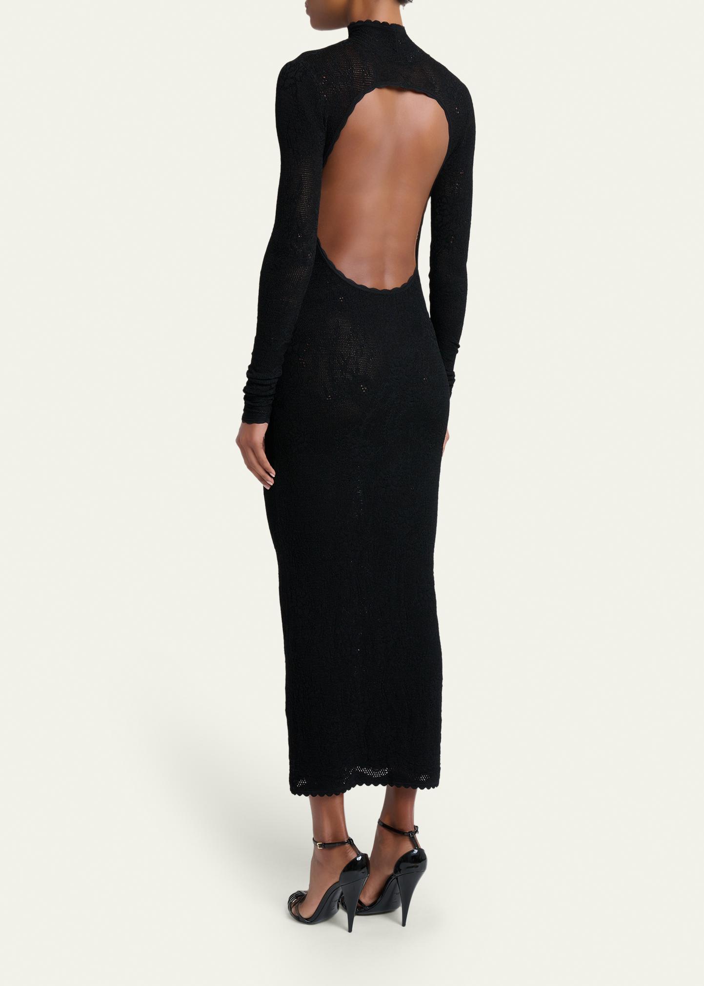 Givenchy Fitted Open Back Floral Knit Dress - Bergdorf Goodman