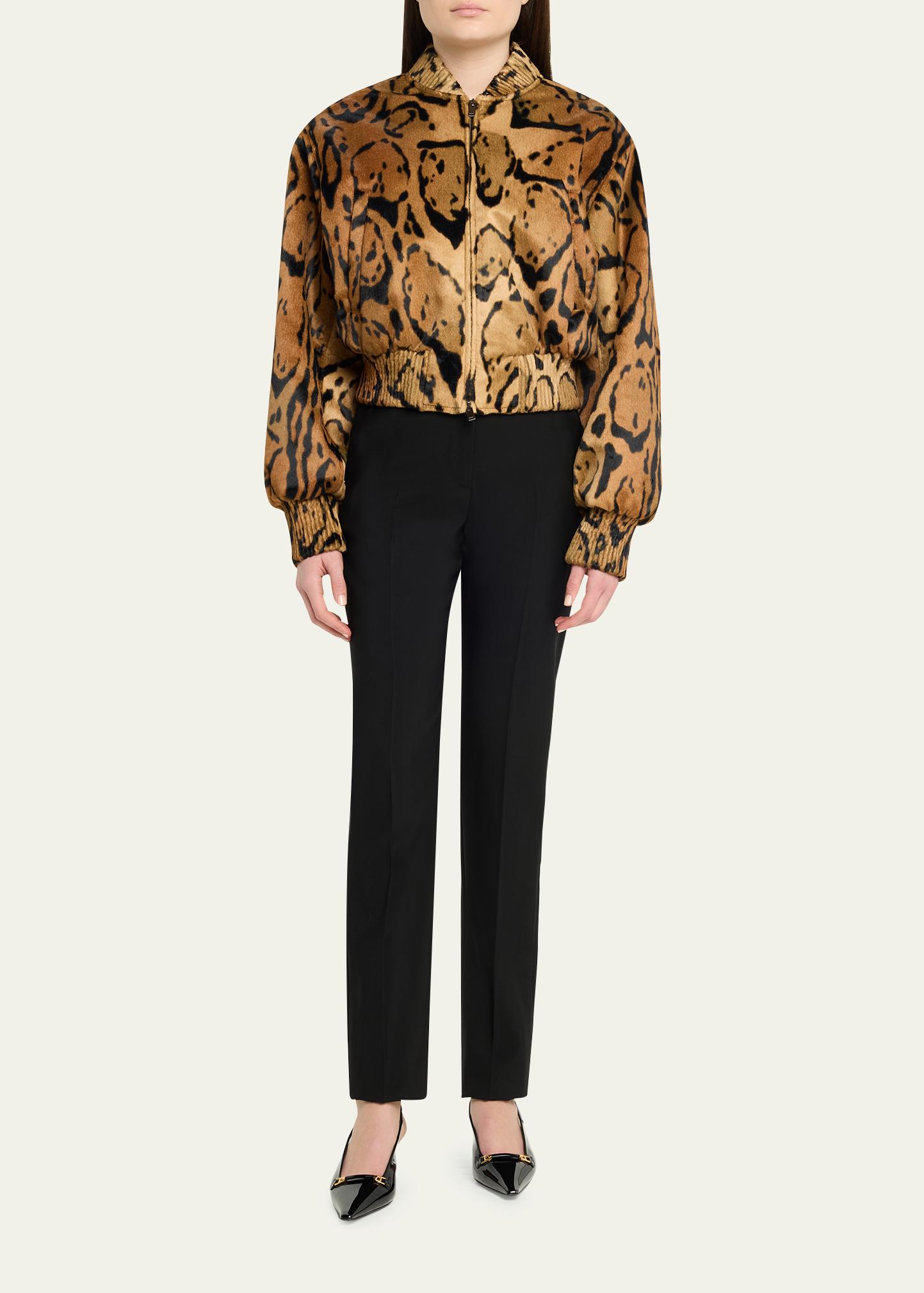 Stella McCartney Cloud Leopard Velvet Bomber Jacket - Bergdorf Goodman