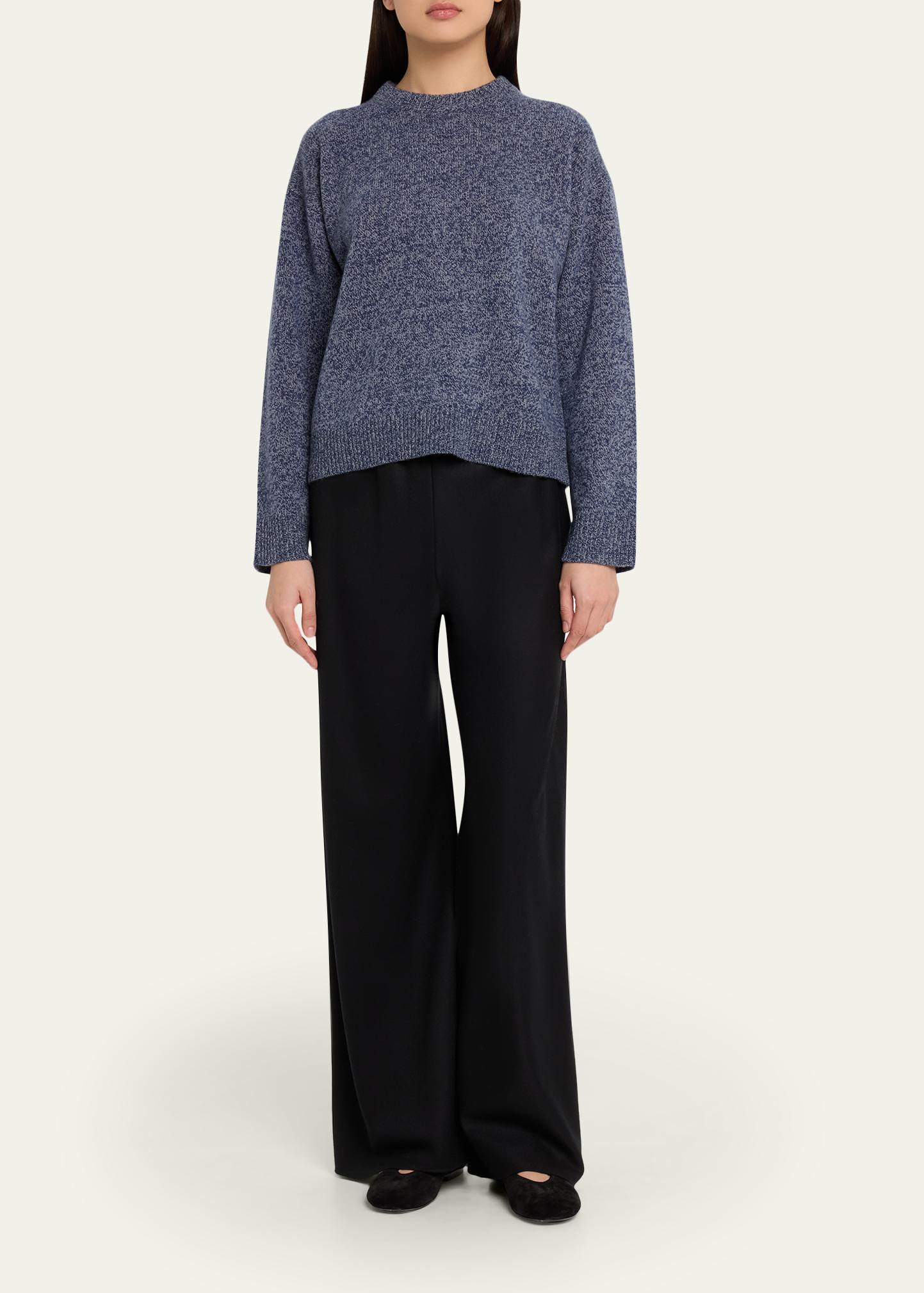 The Elder Statesman Zuma Marled Cashmere Crewneck Sweater