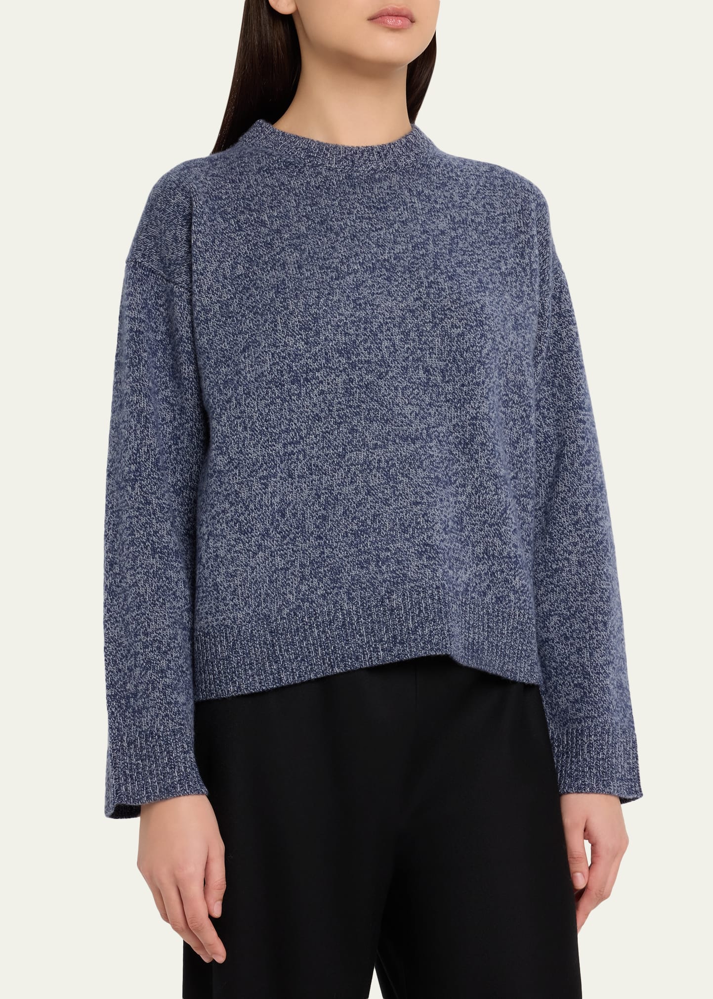 The Elder Statesman Zuma Marled Cashmere Crewneck Sweater